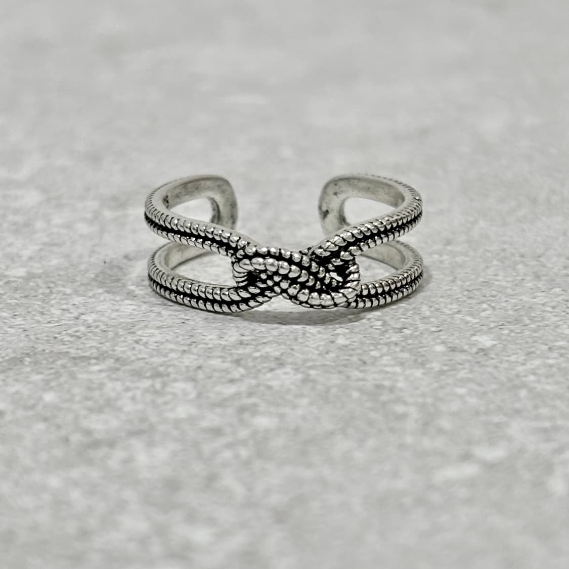 Oribell 킹크 꼬임 링크 925 스털링 실버 미니멀 오픈링 반지 상품이미지2