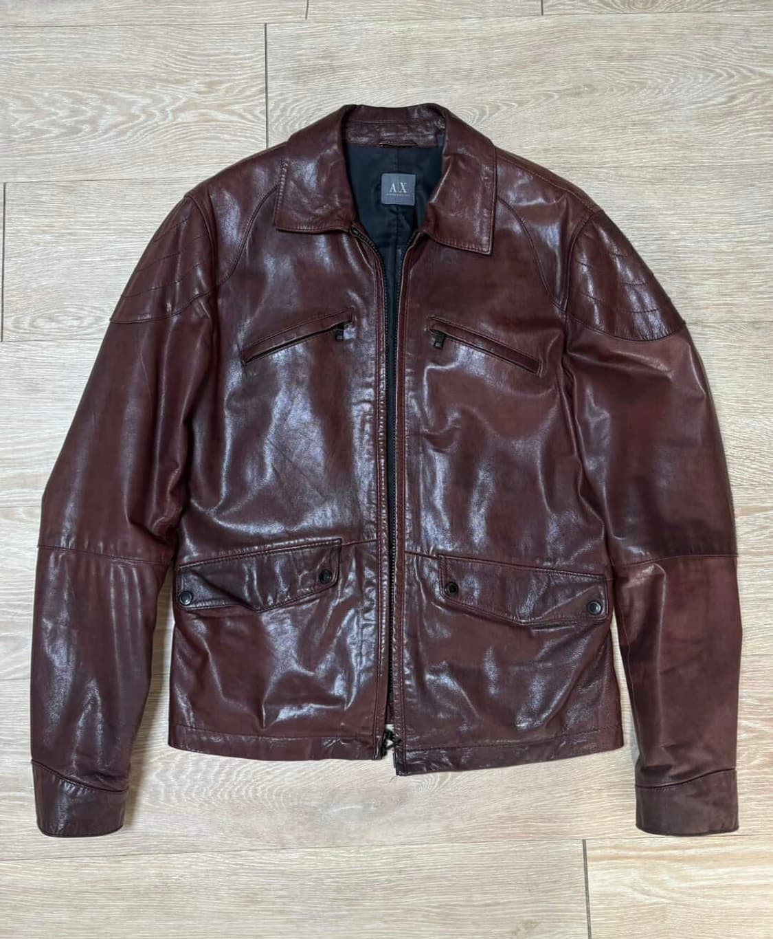 Armani Exchange Leather Motorcycle Jacke 상품이미지1