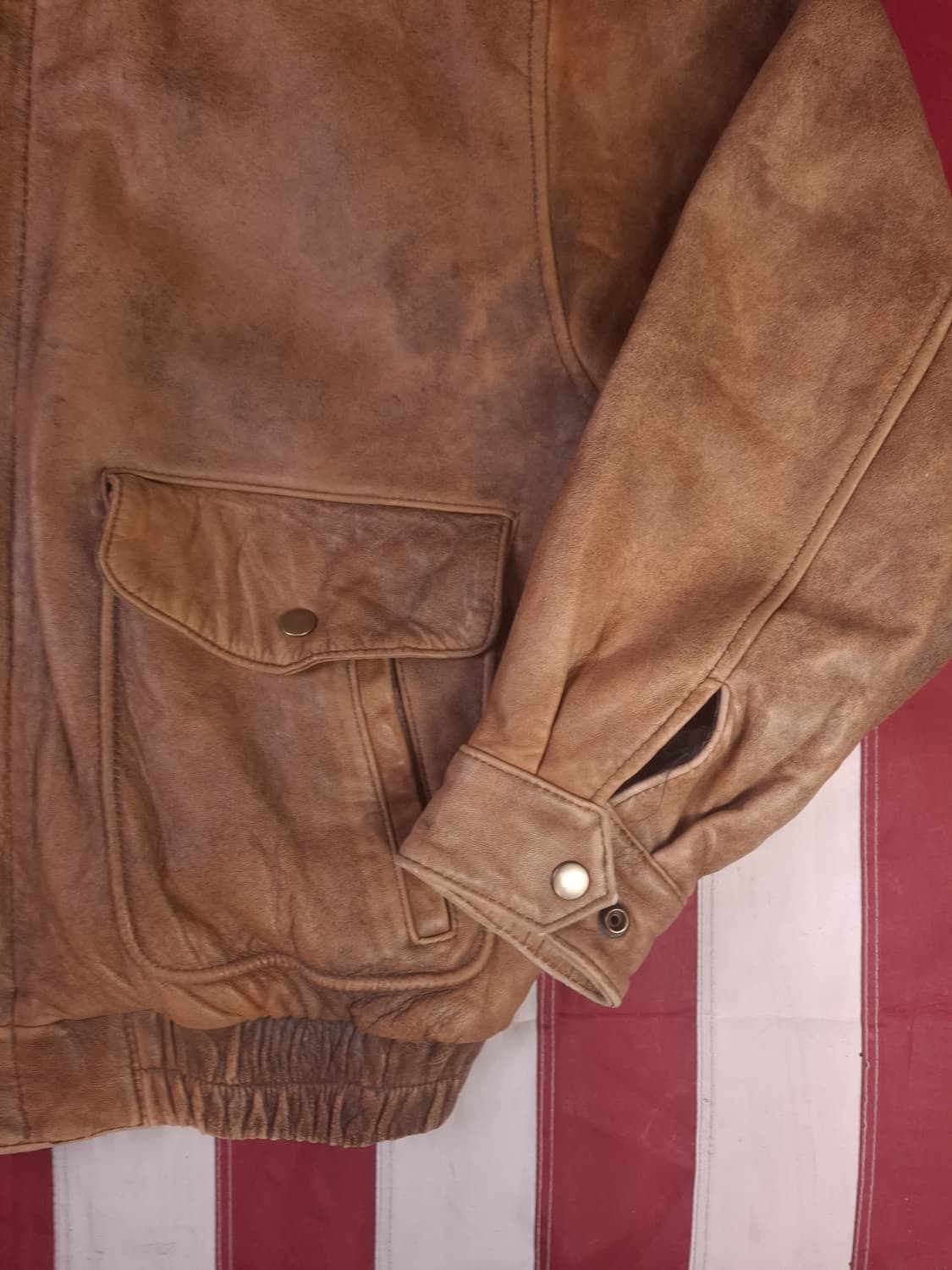 90's 일본판 리얼레더 밀리터리 항공자켓 상품이미지8