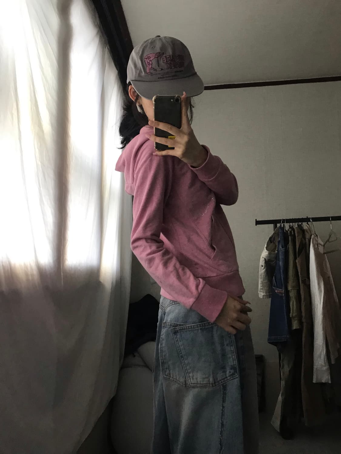버카루 핑크 큐빅 후드집업 상품이미지7