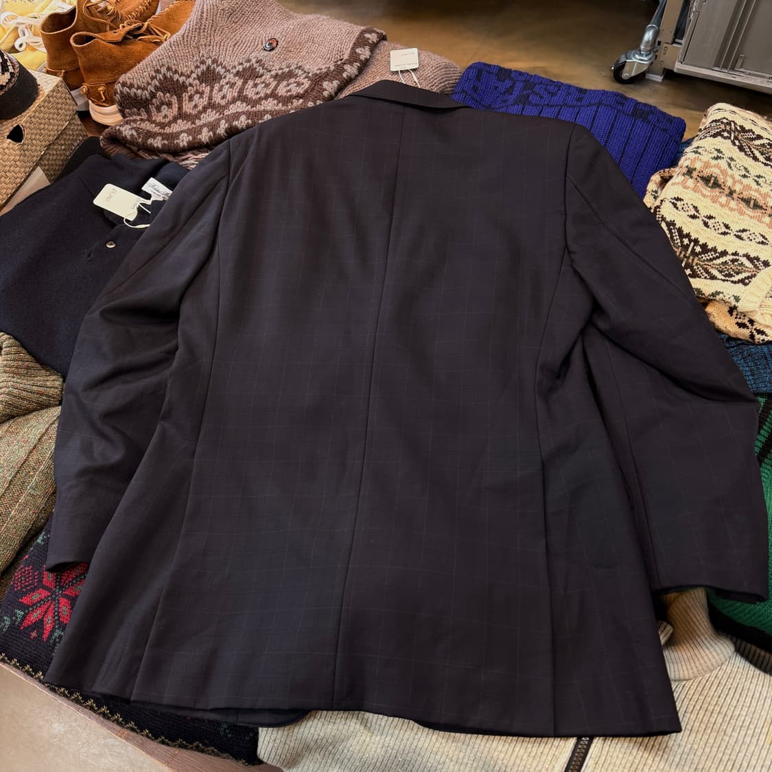 브룩스 브라더스 윈도우페인 체크 블레이저 38R 상품이미지3