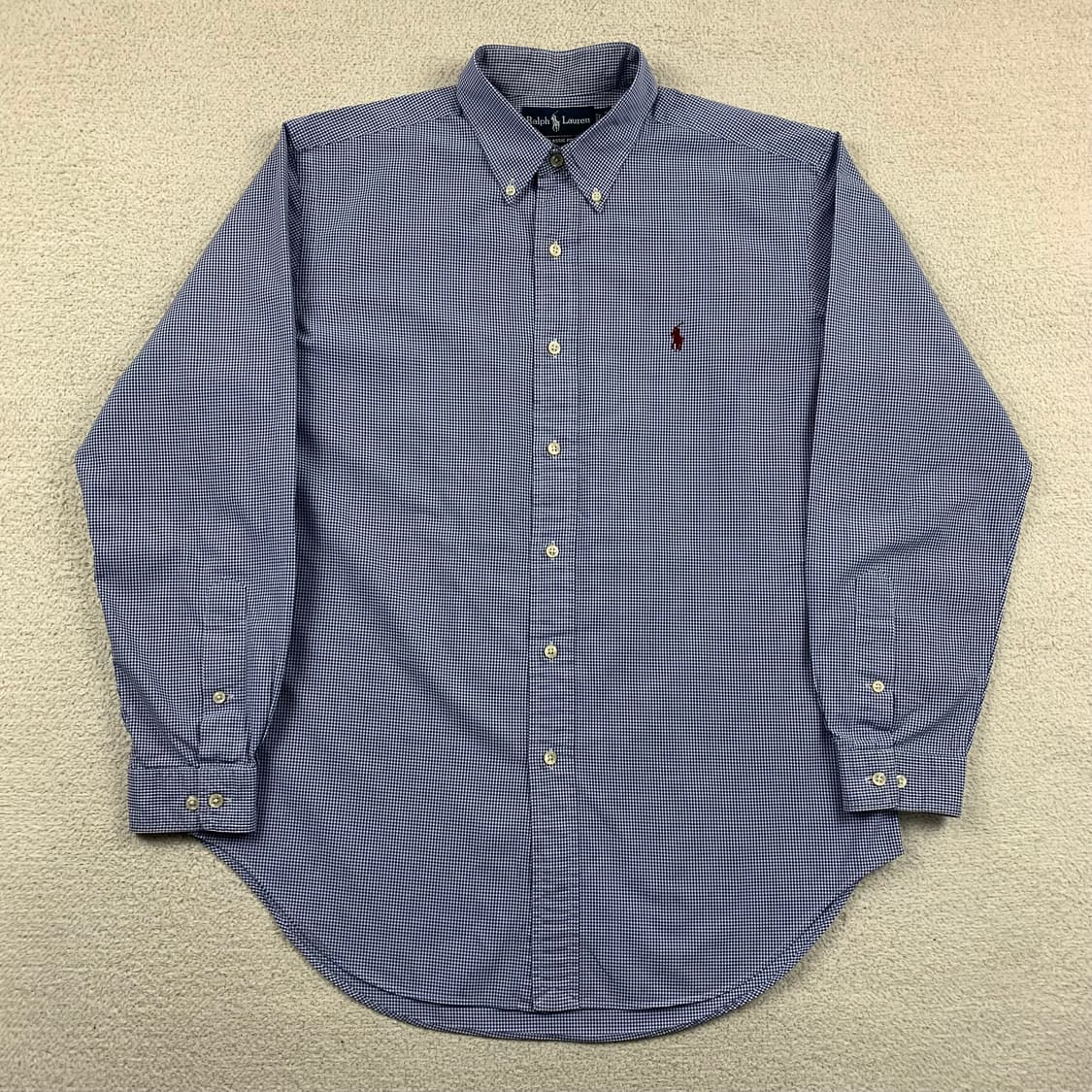 폴로 랄프로렌 포니로고 클래식핏 네이비 깅엄체크 셔츠 상품이미지1