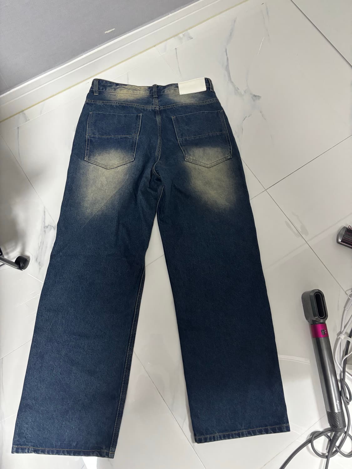 데케트 미드 라이즈 와이드 데님 팬츠 새상품(32) 상품이미지3