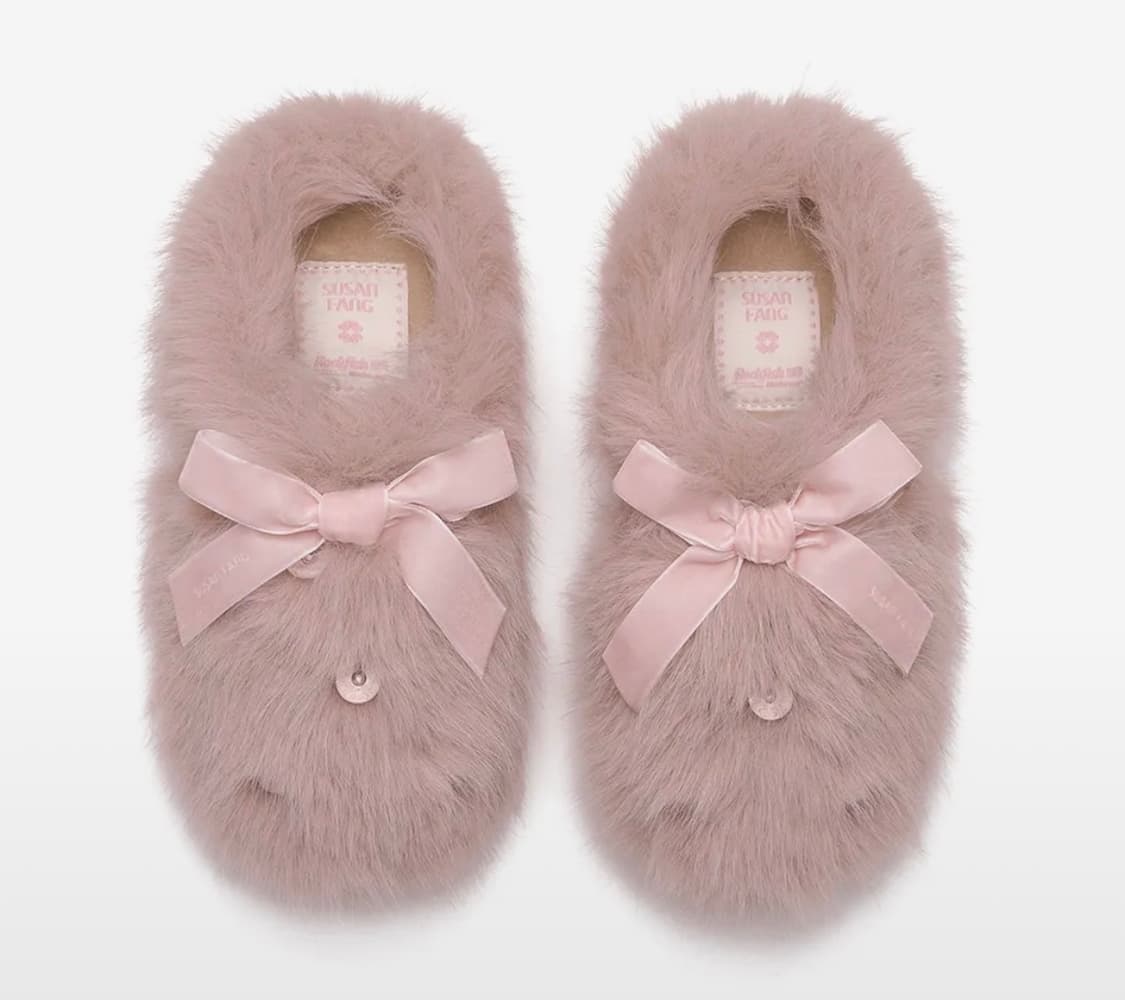 수잔팡 X 락피쉬웨더웨어 퍼 뮬 핑크 상품이미지4