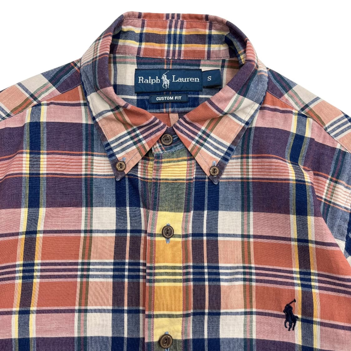 폴로 랄프로렌 네이비포니 파스텔 타탄체크 반팔 셔츠 S 상품이미지4