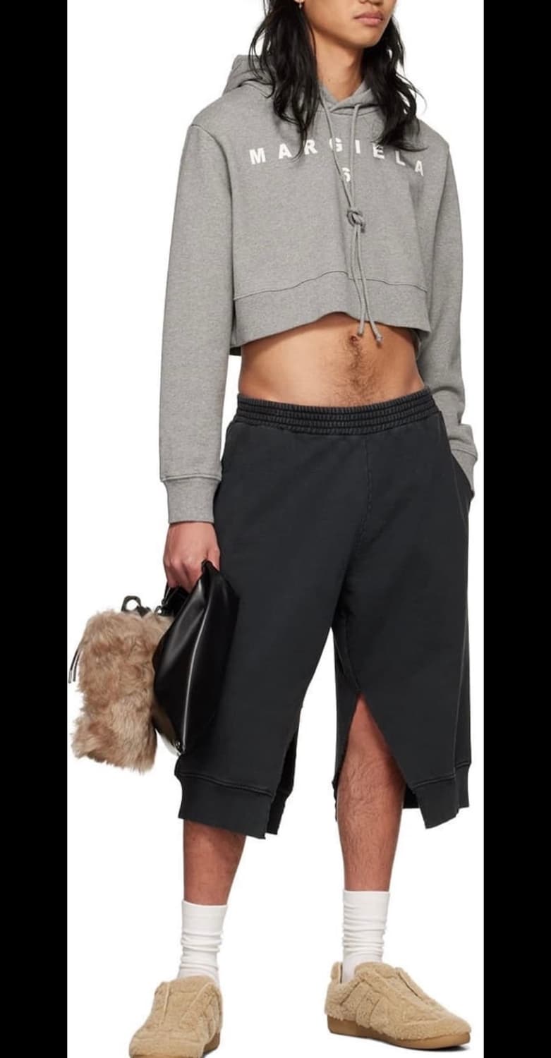 MM6 SSENSE 익스클루시브 에디션 크롭 로고 프린팅 후드티 XL 상품이미지2