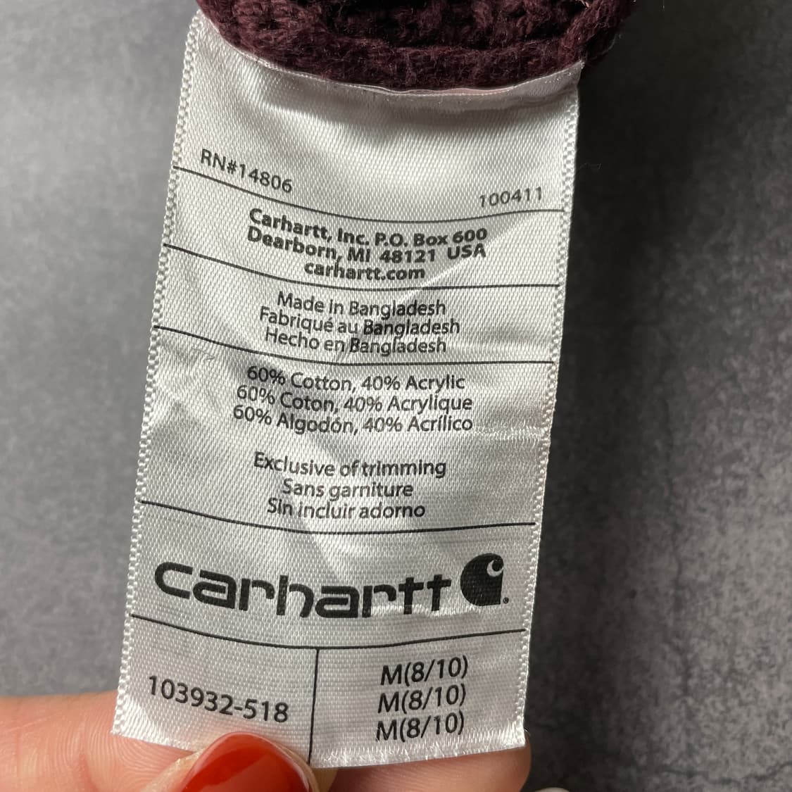CARHARTT 칼하트 빈티지 버건디 스웨터 A00362 상품이미지9
