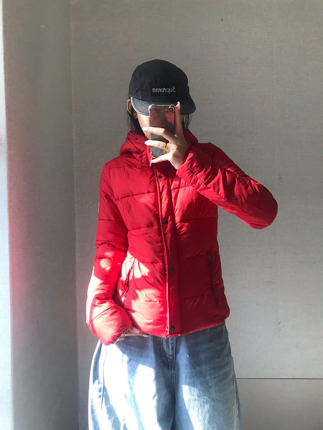 아베크롬비 레드 패딩 상품이미지1