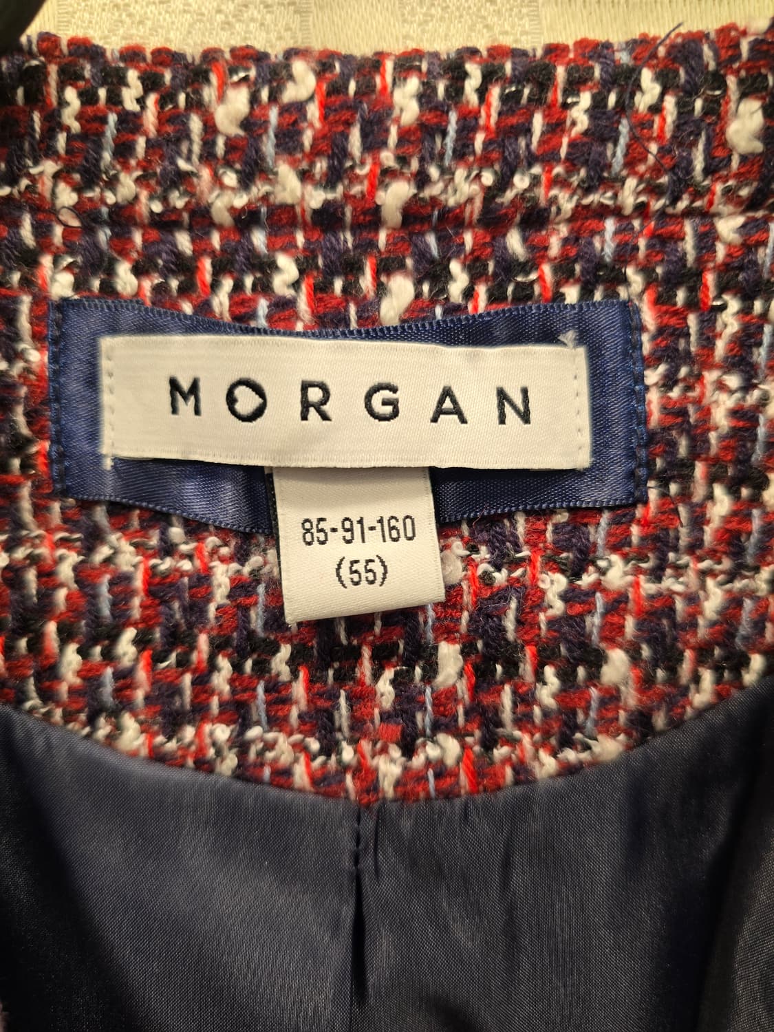모르간 MORGAN 트위드 노카라 자켓 S 상품이미지7