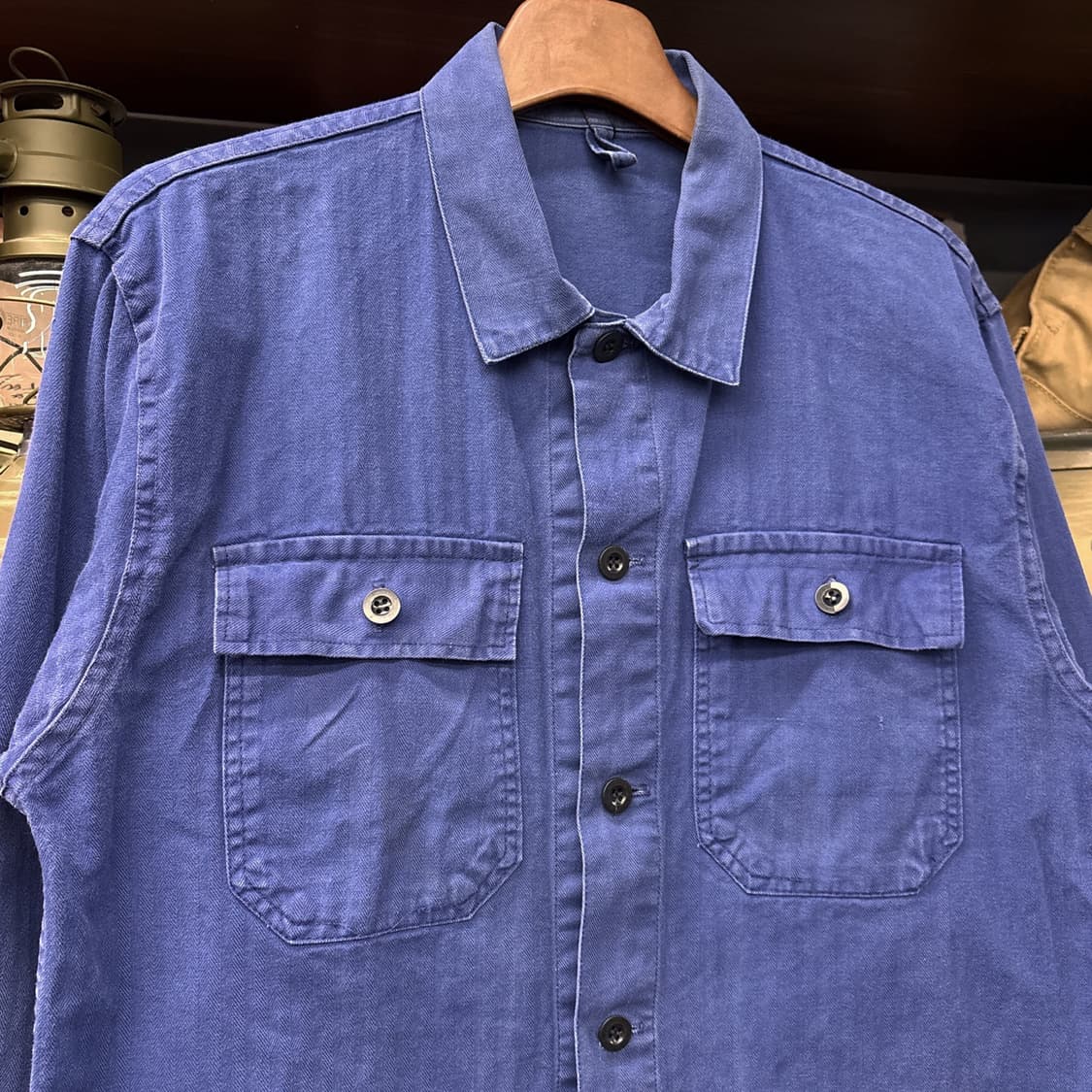 70~80s 오리지널 4포켓 프렌치 워크자켓 헤링본 트윌 N814 상품이미지3