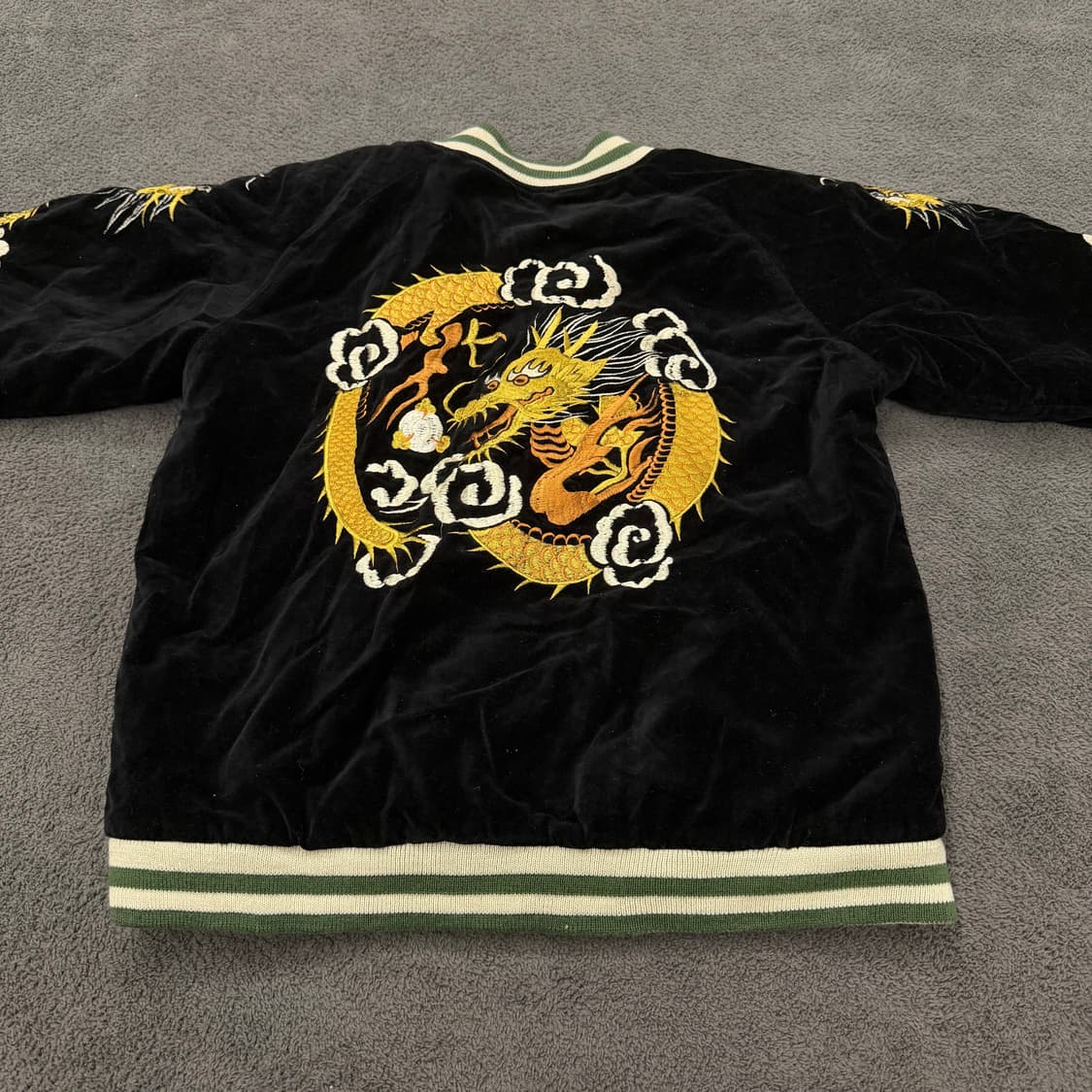 Jpn 일본 빈티지 리버시블 벨벳 용 자수 스카잔 자켓 상품이미지4