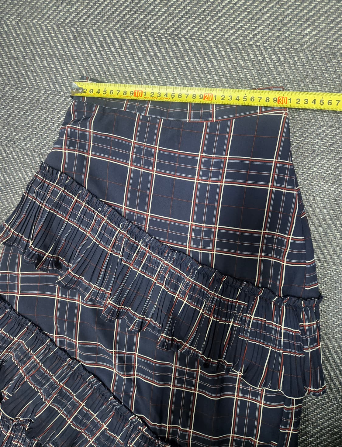 모어댄예스터데이 체크 패턴 프릴 캉캉 스커트 플리츠 밴딩치마 상품이미지6