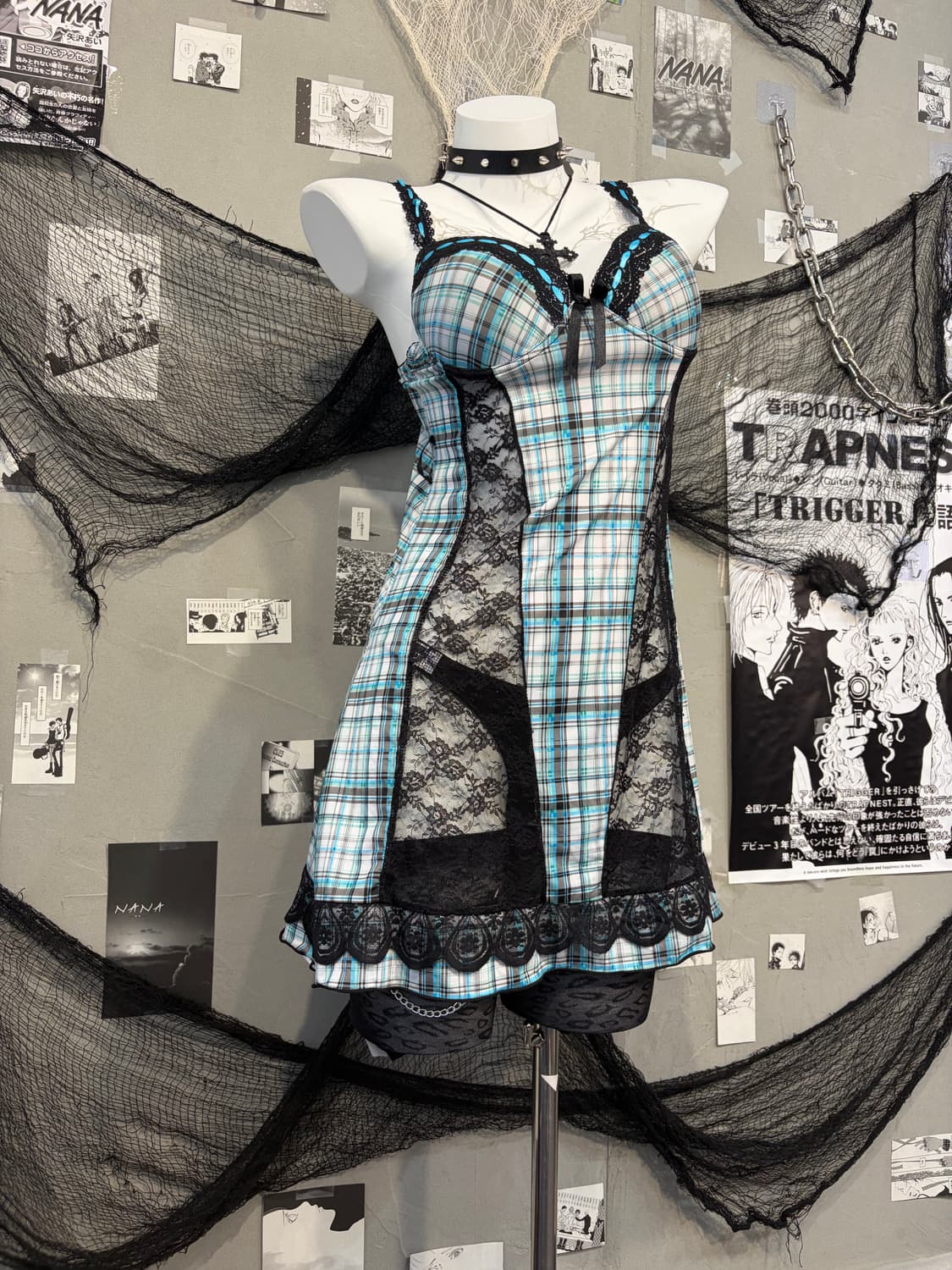 Gothic check lace sheer slip one-piece 상품이미지6