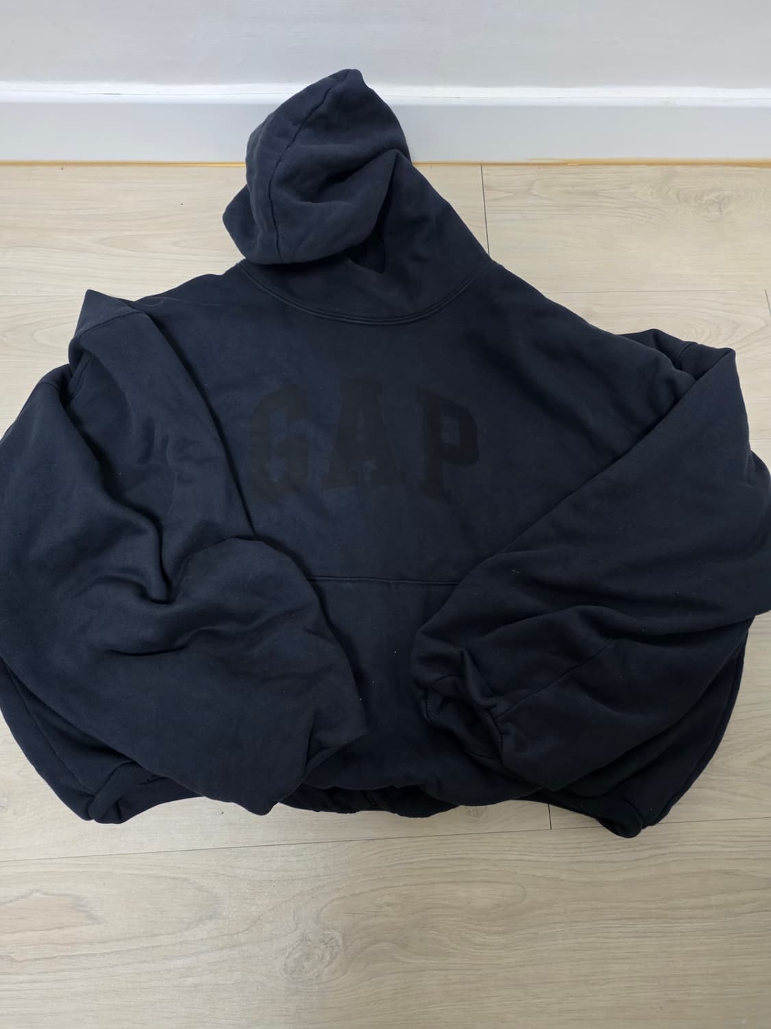 이지갭 도브 후드 s 워시드 블랙 yeezy gap 발렌시아가 상품이미지2