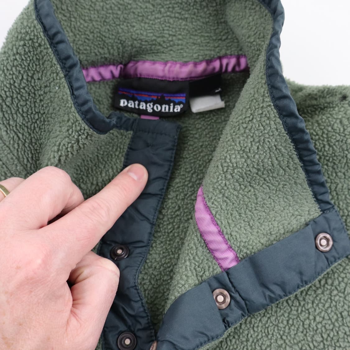 90s 파타고니아 신칠라 스냅-T 올리브/그린 자메이카 상품이미지8