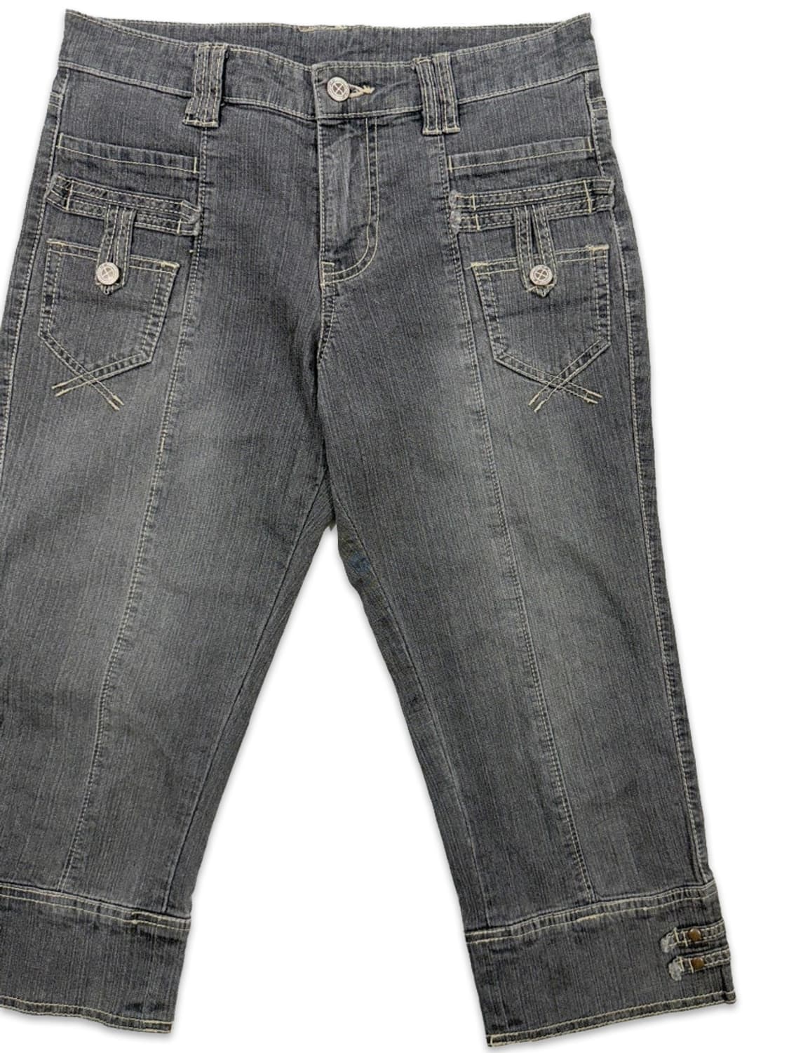 빈티지 그레이 y2k 디테일 카프리 팬츠 상품이미지2