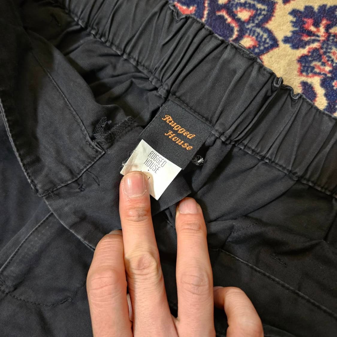 러기드하우스 다크 차콜 뒷밴딩 스트렙 카고팬츠 상품이미지6