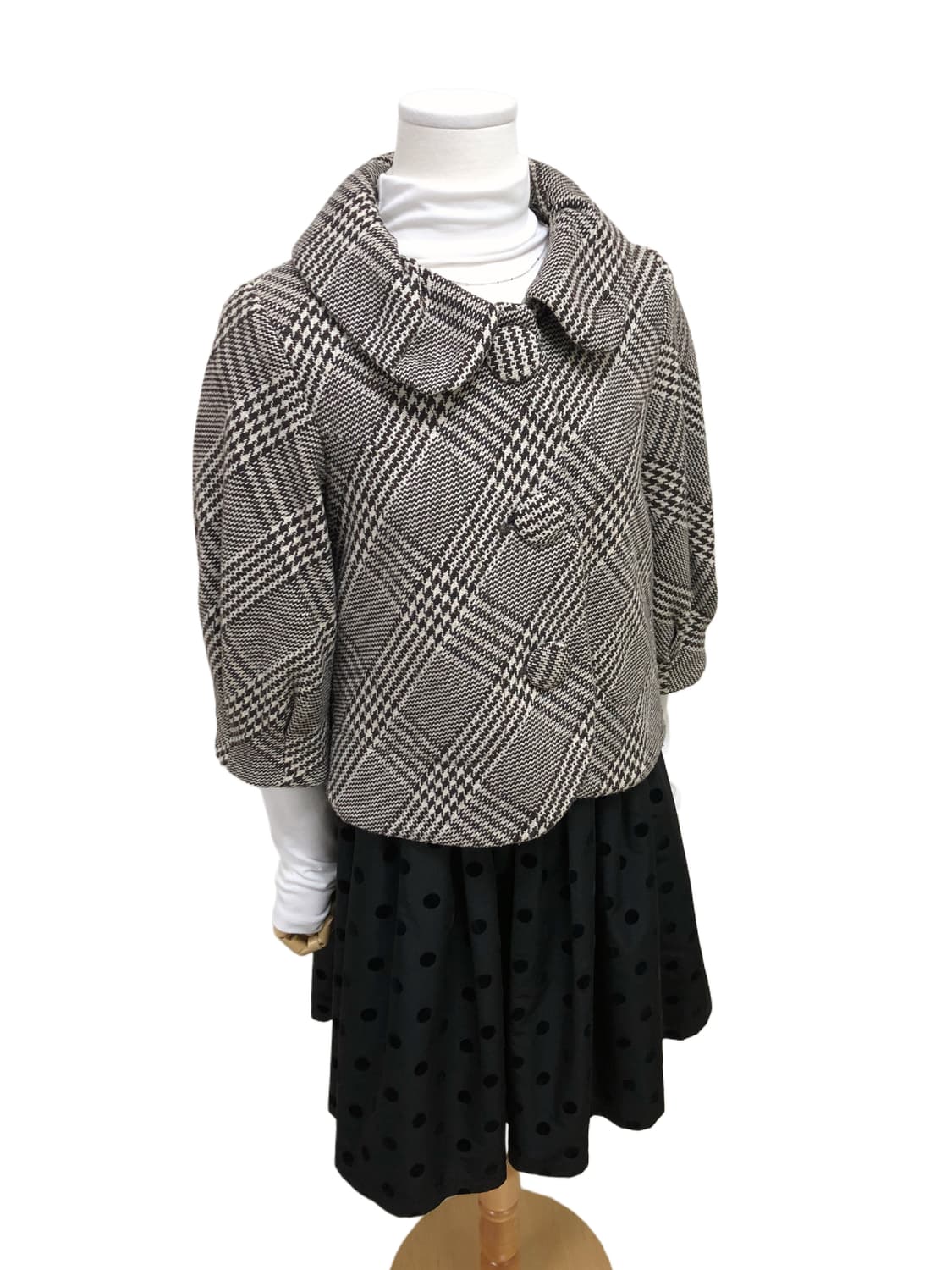 레이빔즈 체크 숏 코트 상품이미지5