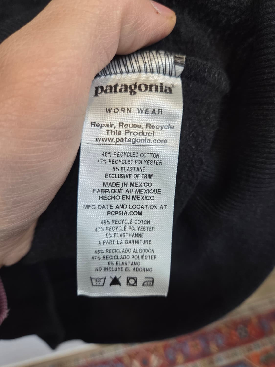 파타고니아 텍스트로고 기모 후드티 M 레귤러  상품이미지4