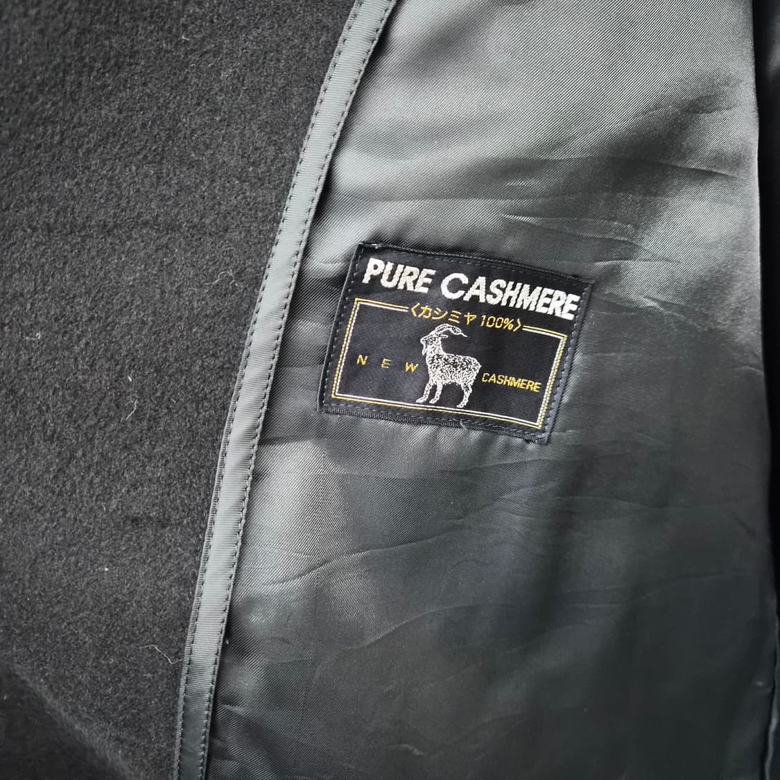 캐시미어 100% 기본 블랙 코트 남녀공용 M 상품이미지5