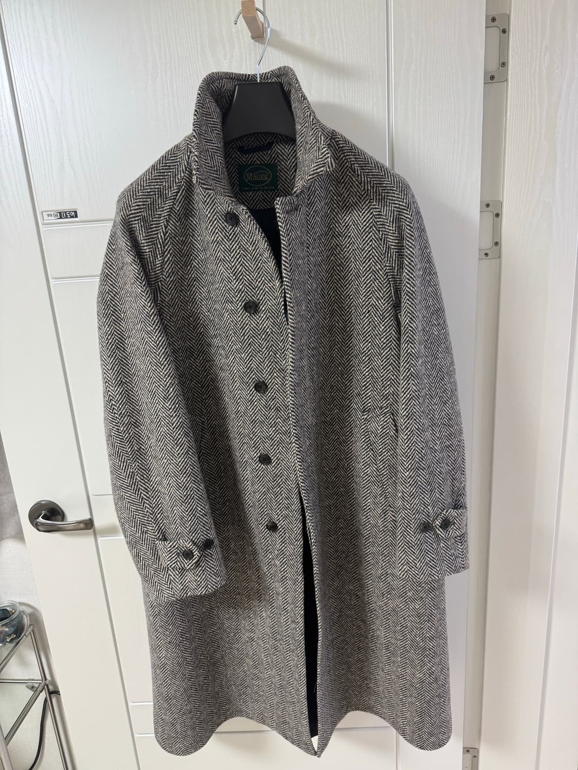 제로라운지 25FW Magee 마지 원단 도네갈 헤링본 발마칸 코트 L 상품이미지1