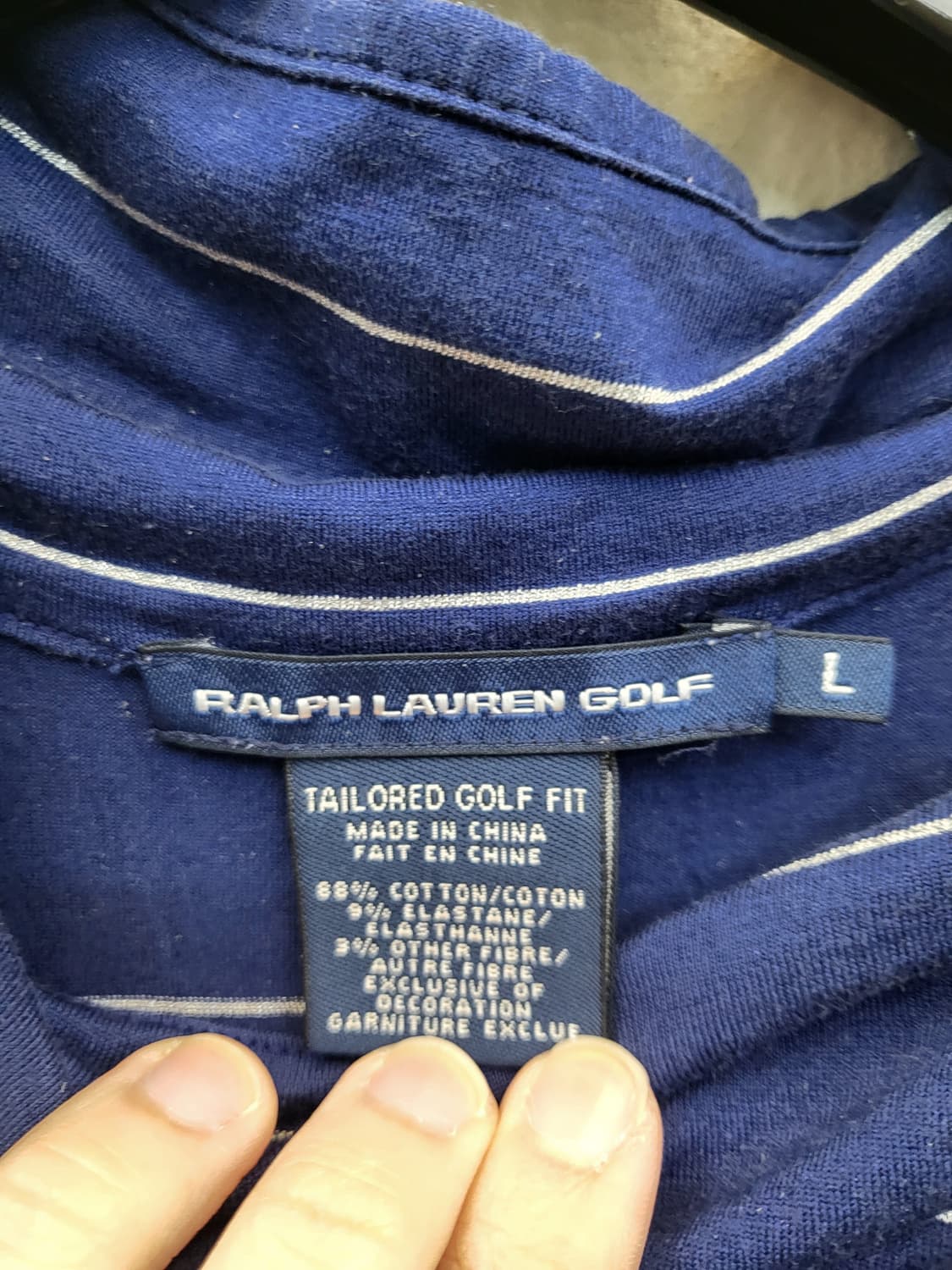 폴로 랄프로렌 골프 네이비 스트라이프 반팔 티셔츠 상품이미지4