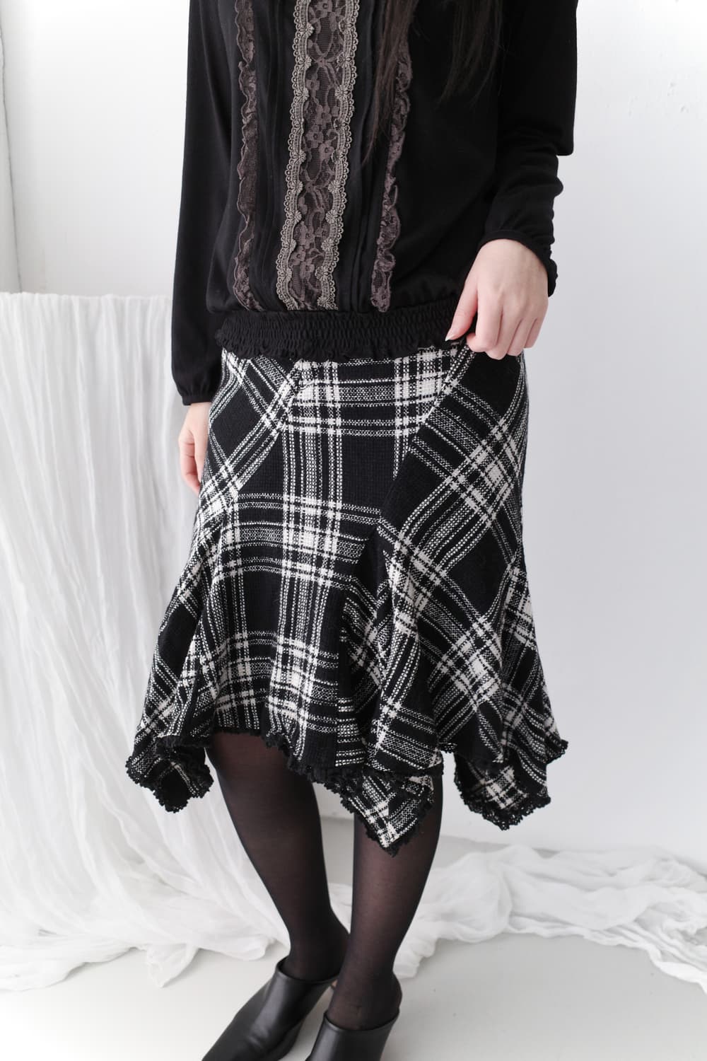 check flared skirt  상품이미지6