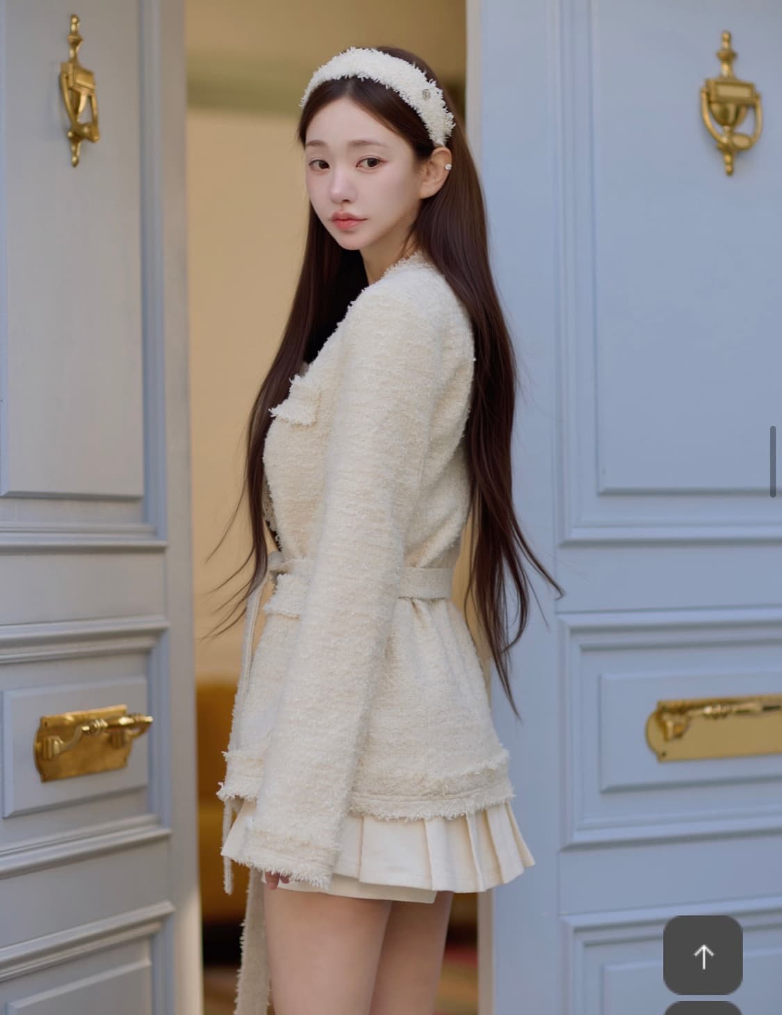 카인다미 프린지 트위드 패딩 코트(하트시그널 지민 착용) 상품이미지6