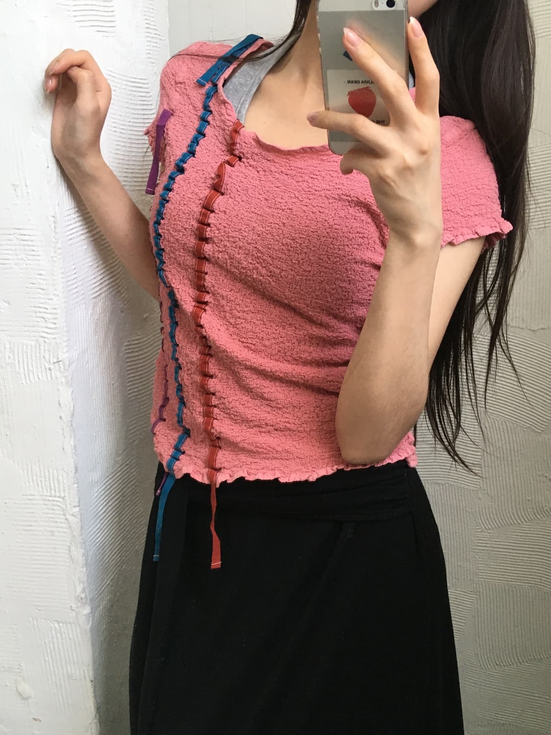 Issey Miyake 이세이미야케 미 핑크 플리츠 탑 상품이미지2