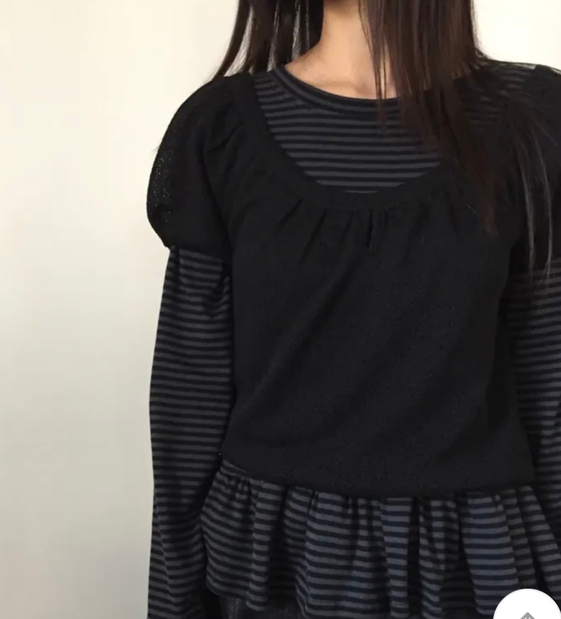 샵더기 벌룬 숏 슬리브 블랙 상품이미지3