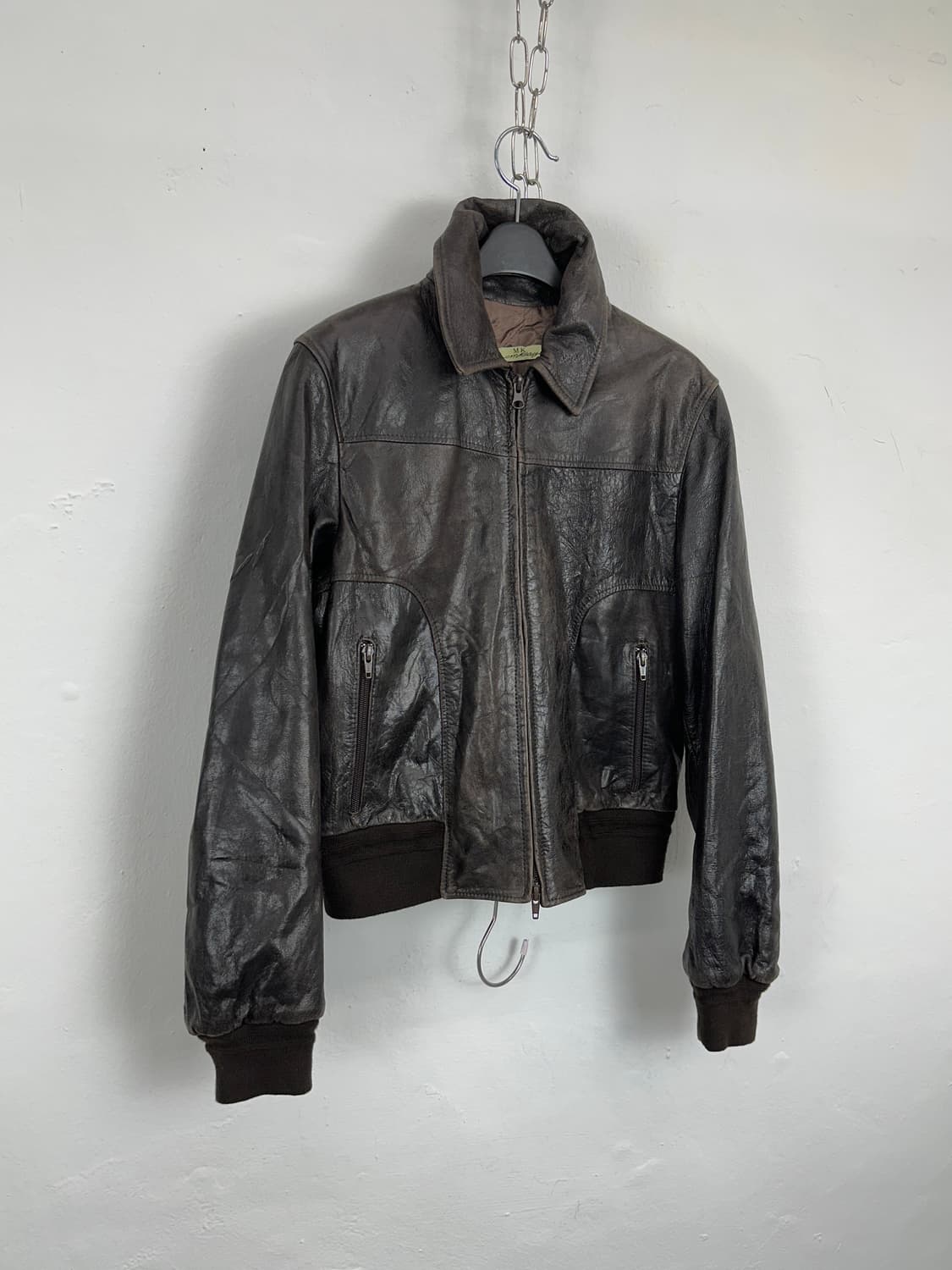 Calfskin Leather Bomber Jacket 상품이미지4