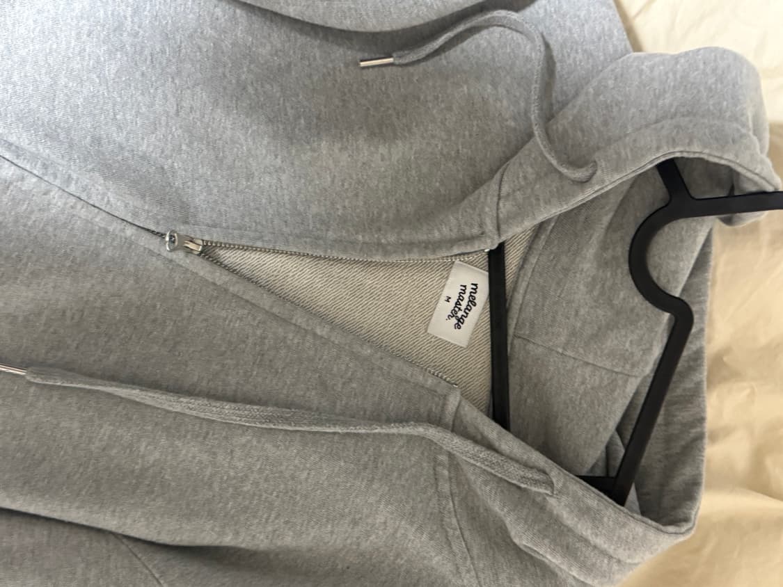 멜란지그레이 회색 후드집업 상품이미지1