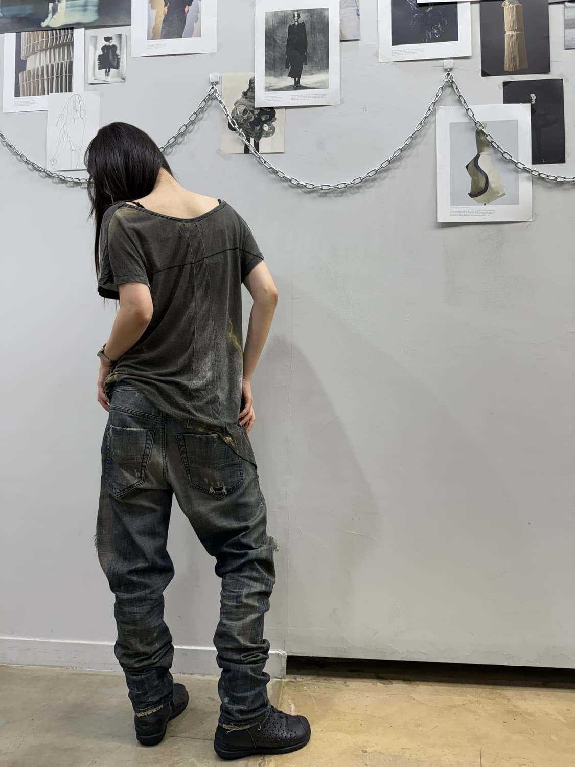 디젤 그런지 데미지 디테일 데님진 상품이미지7
