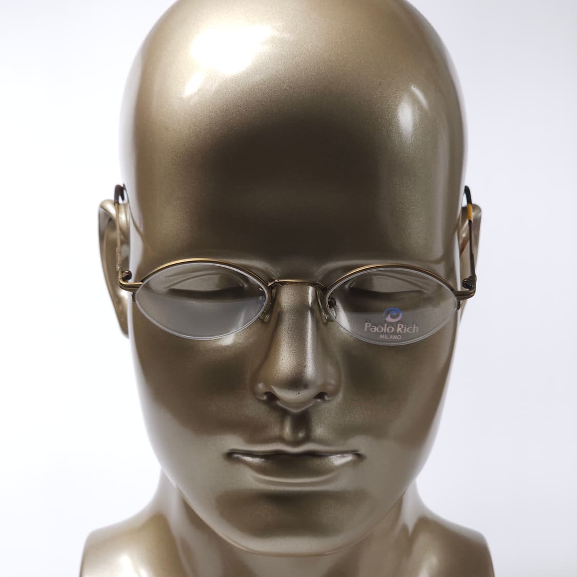 24K 도금 90년도 이태리 긱시크 오벌형 빈티지 반무테 안경 상품이미지9