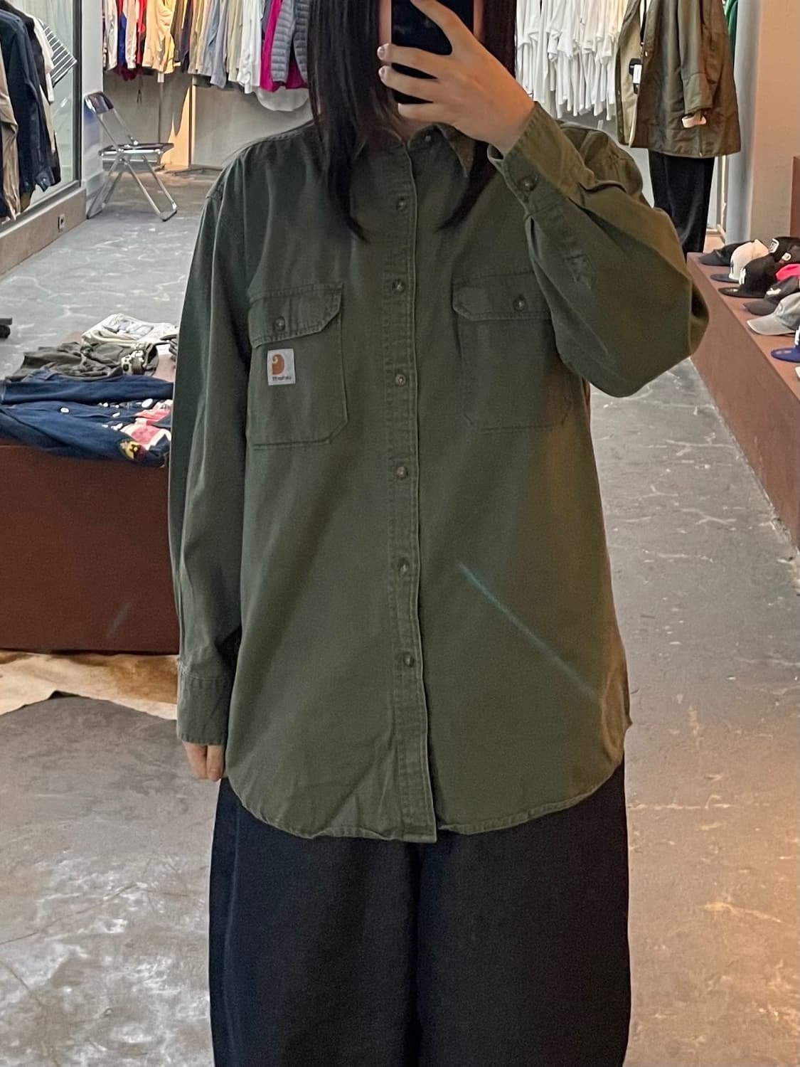 칼하트 카키 셔츠 H1987 상품이미지1