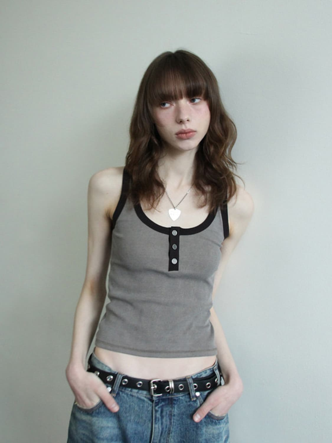 아가모스 탱크탑 WASHED BROWN 상품이미지1