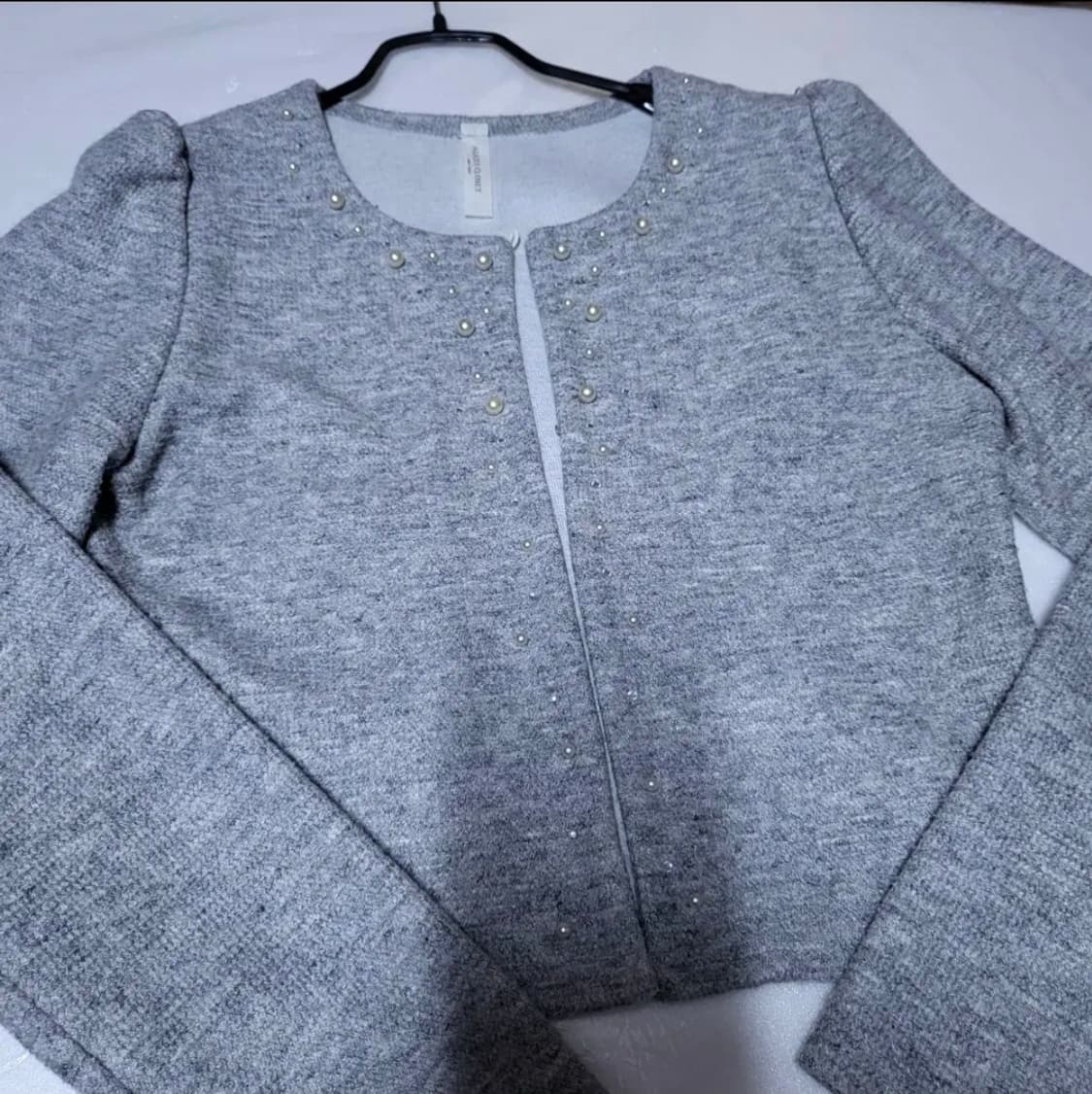 376 ) 꾸안꾸 크롭 진주 가디건 도톰히 고급지고 예쁨 상품이미지4