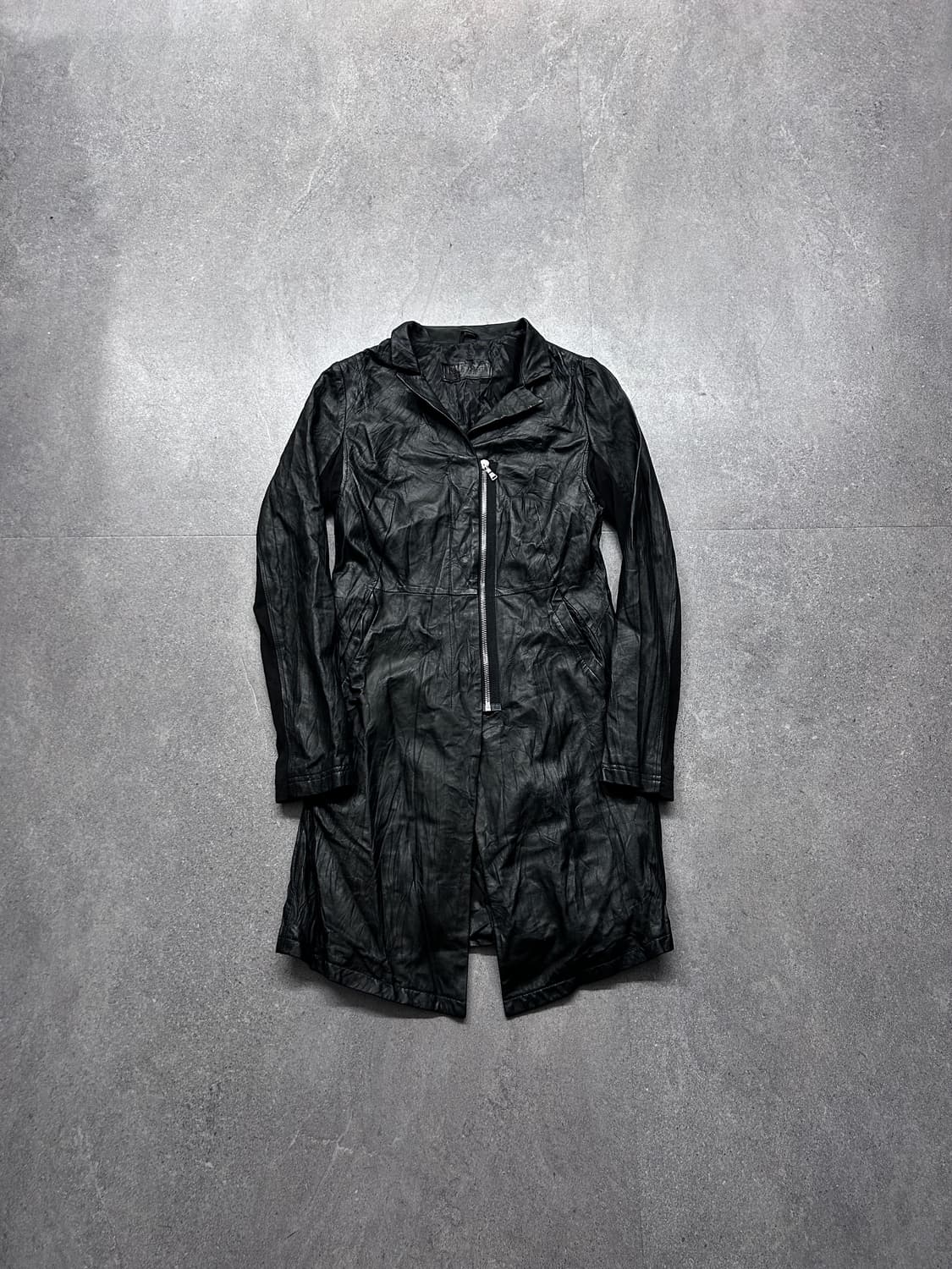 Neil Barrett Winkle Leather Zip-Up Coat 상품이미지5