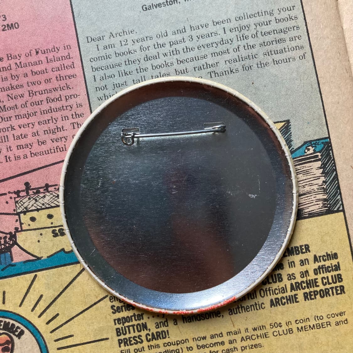 빈티지 ROMA 텍스트 프린팅 핀 버튼 뱃지 브로치 악세사리 상품이미지2