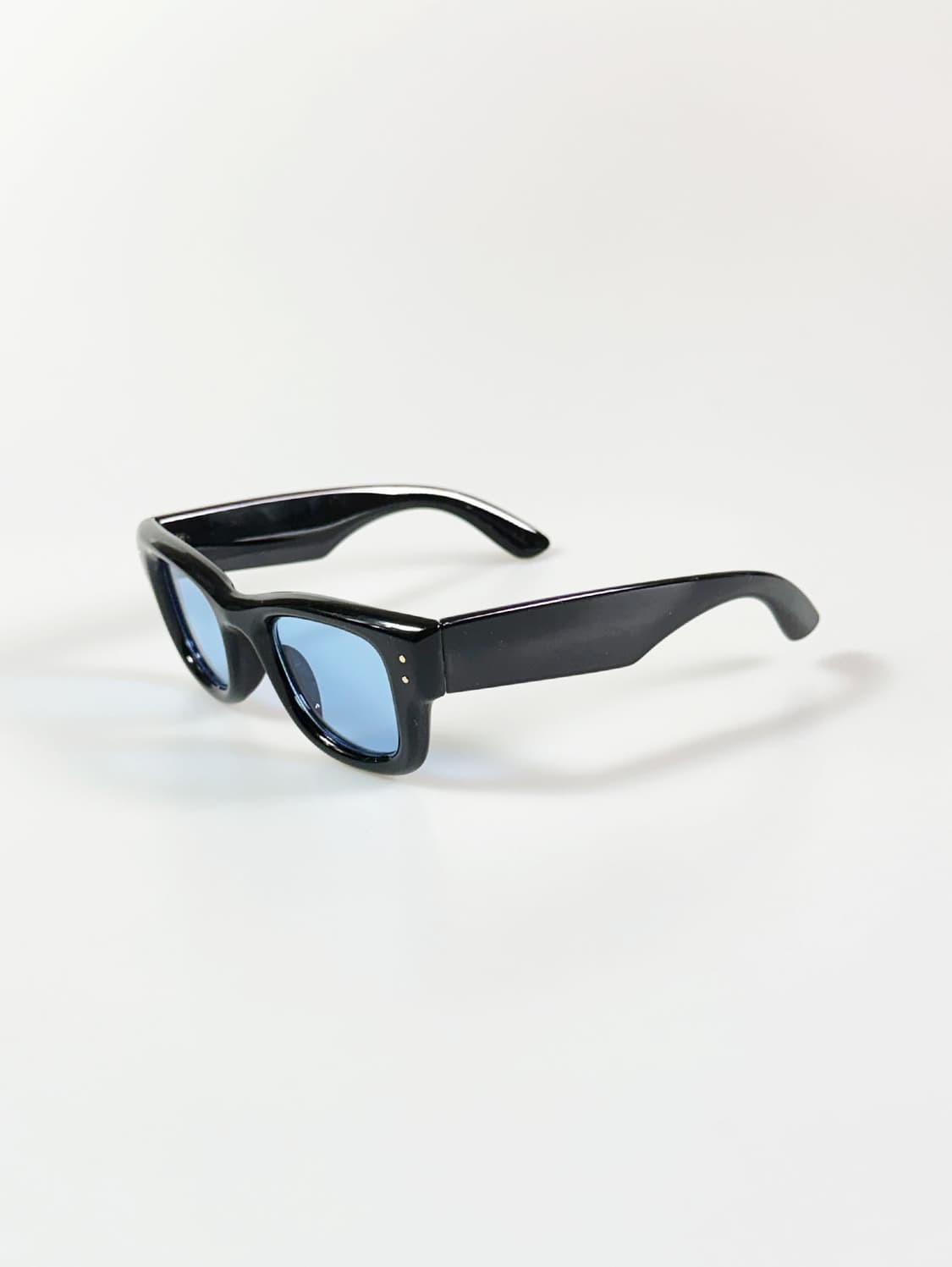 블랙 볼드 스퀘어 프레임 블루 틴트 빈티지 선글라스 상품이미지3