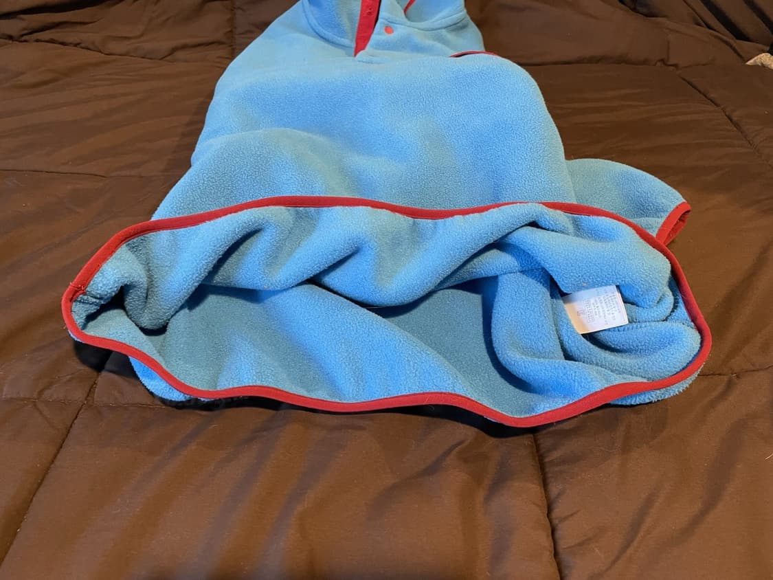 13FW 파타고니아 신칠라 스냅-T 플리스 스카이블루 레드 트림 상품이미지2