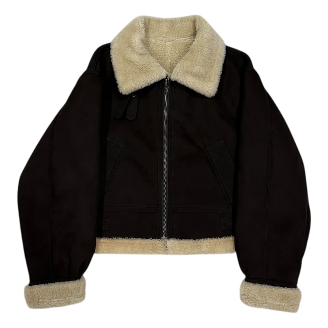 호와스 마틸다 쉐어링 무스탕 자켓 다크 초콜렛 브라운 상품이미지1