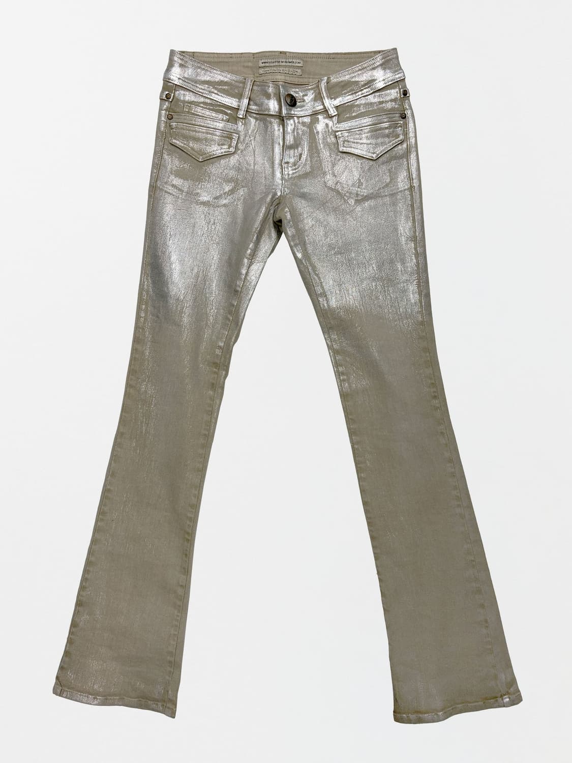 스컬프터 Metallic Bootcut Denim Beige/Silver 상품이미지1