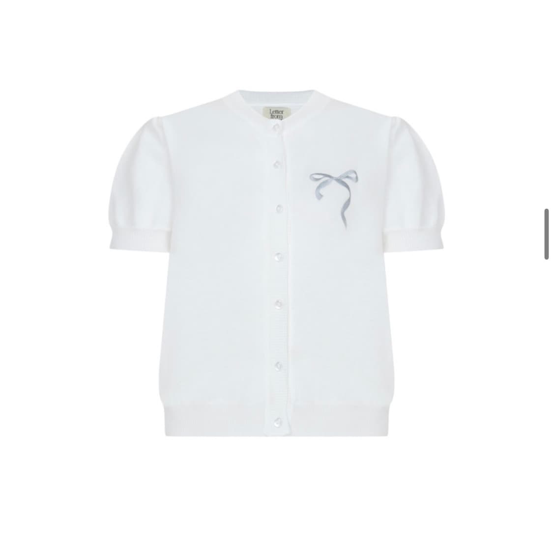 레터프롬문 리본프롬문 하프 가디건 (화이트) 상품이미지3