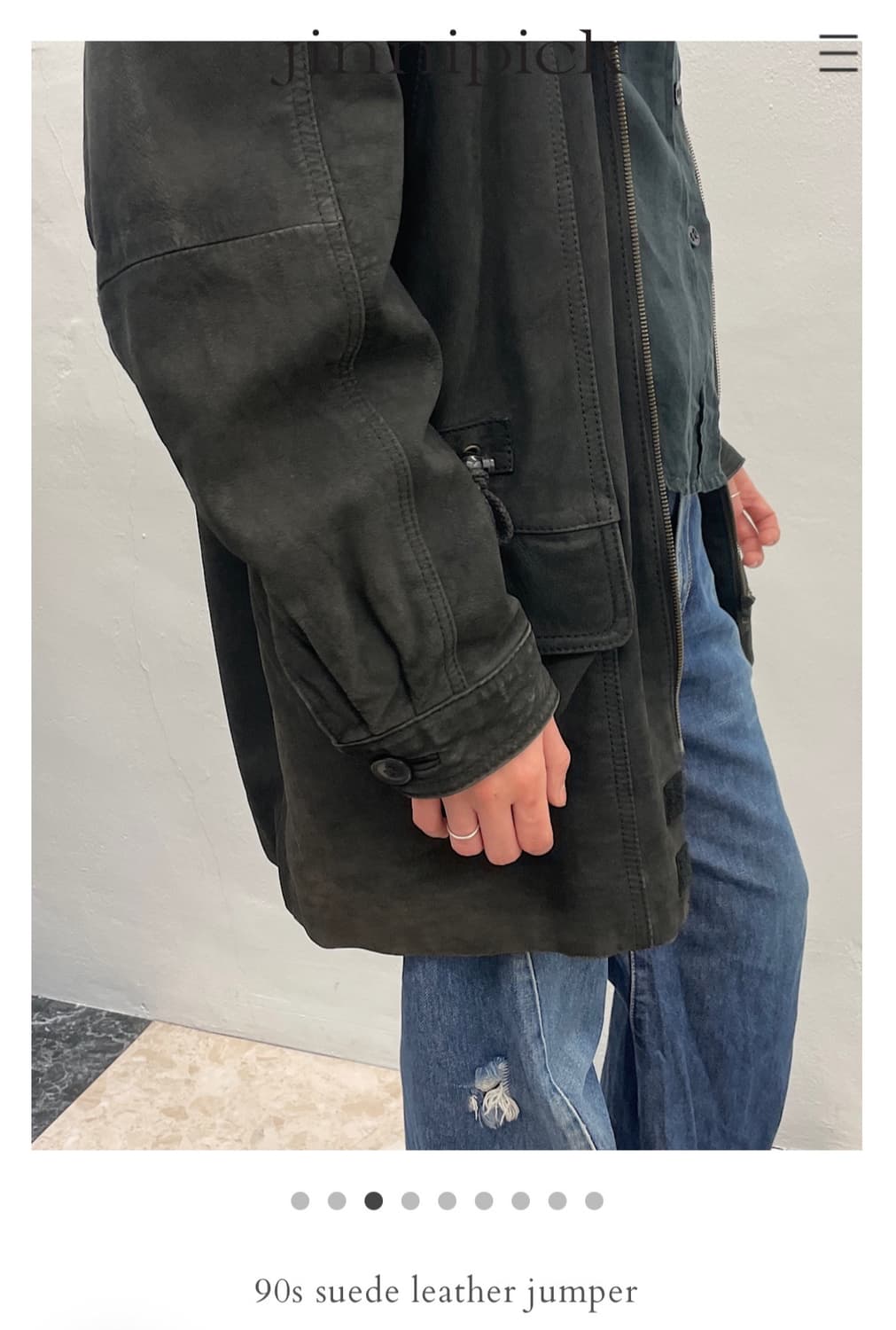 Jinnipick 90s suede leather jumper 상품이미지3