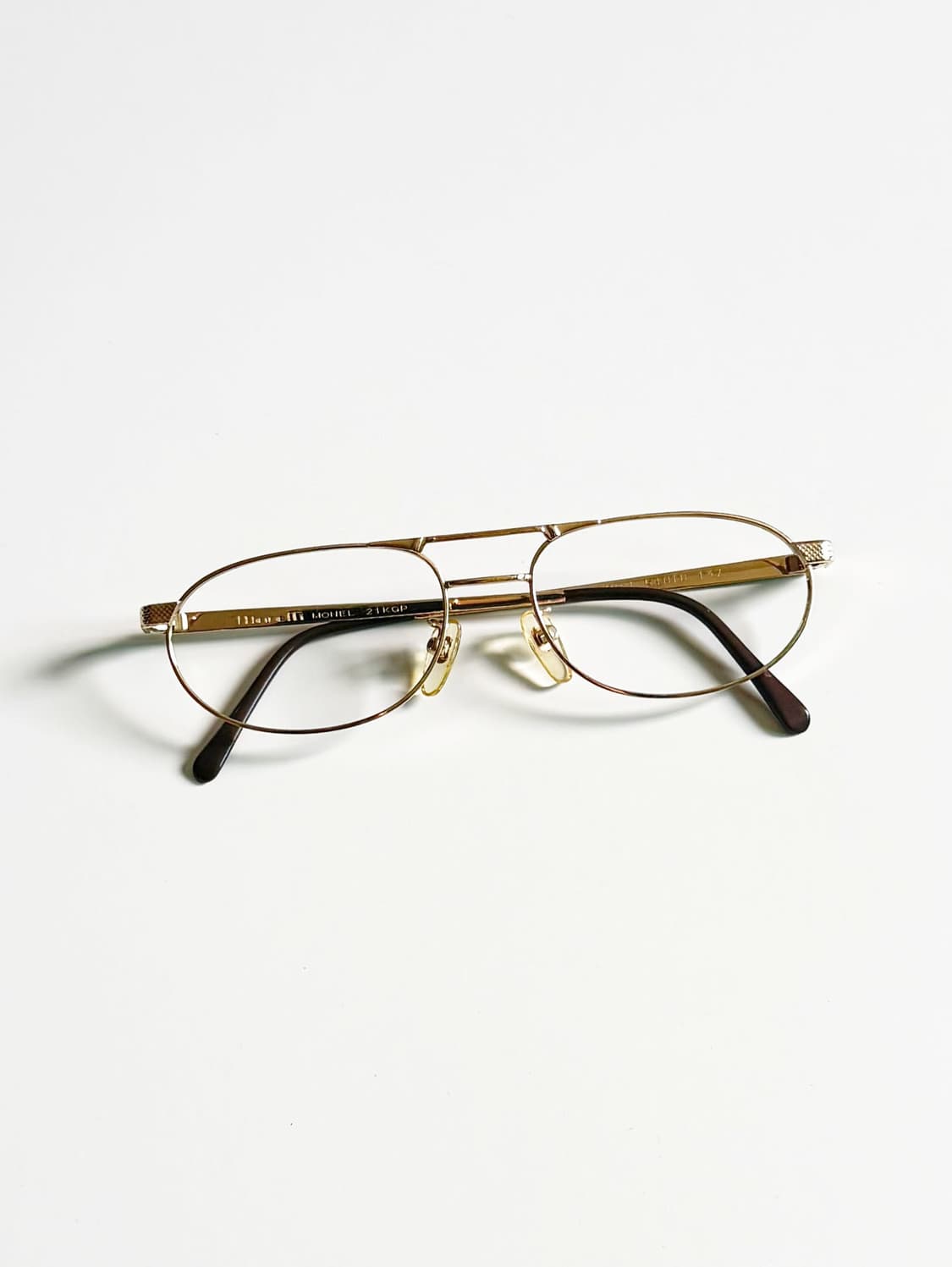 90s MARELLI 골드 메탈 스퀘어 보잉 프레임 빈티지 안경 상품이미지1