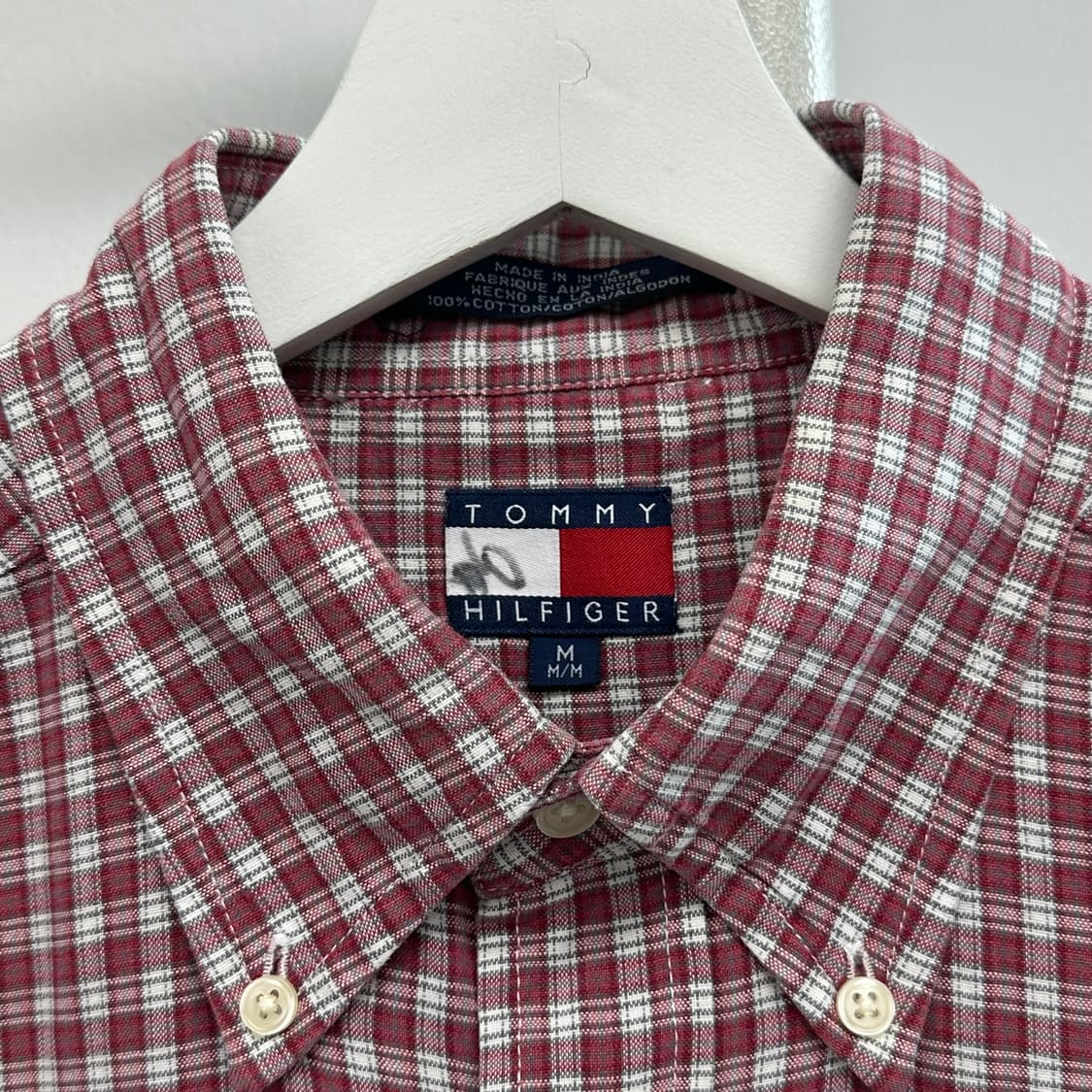 타미힐피거 로고 체크 디자인 셔츠 상품이미지4