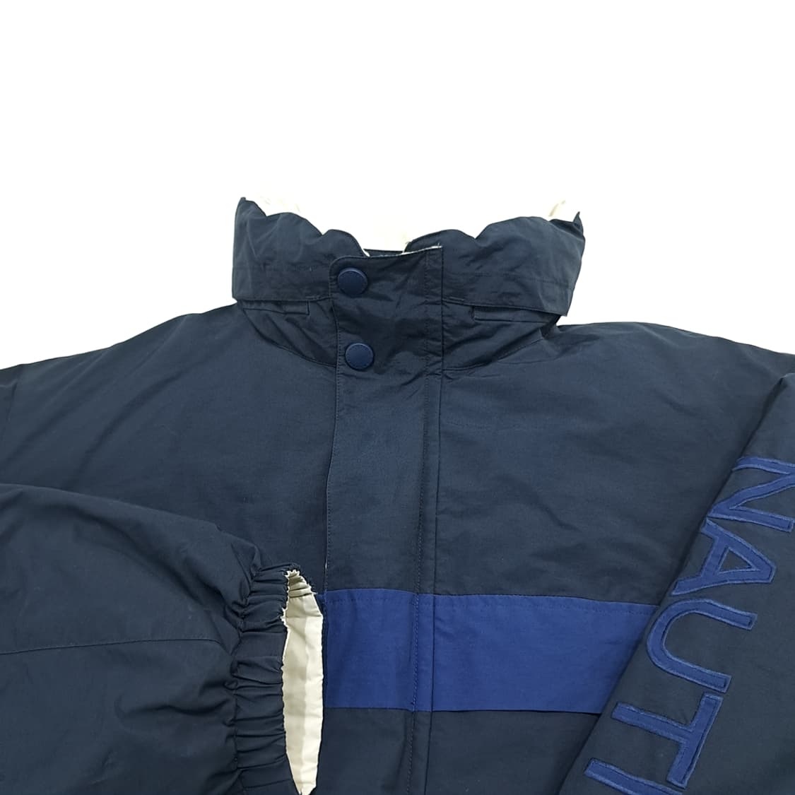 CN968 L 노티카 클래식 네이비 아이보리 구스다운 양면 패딩 점퍼 상품이미지3