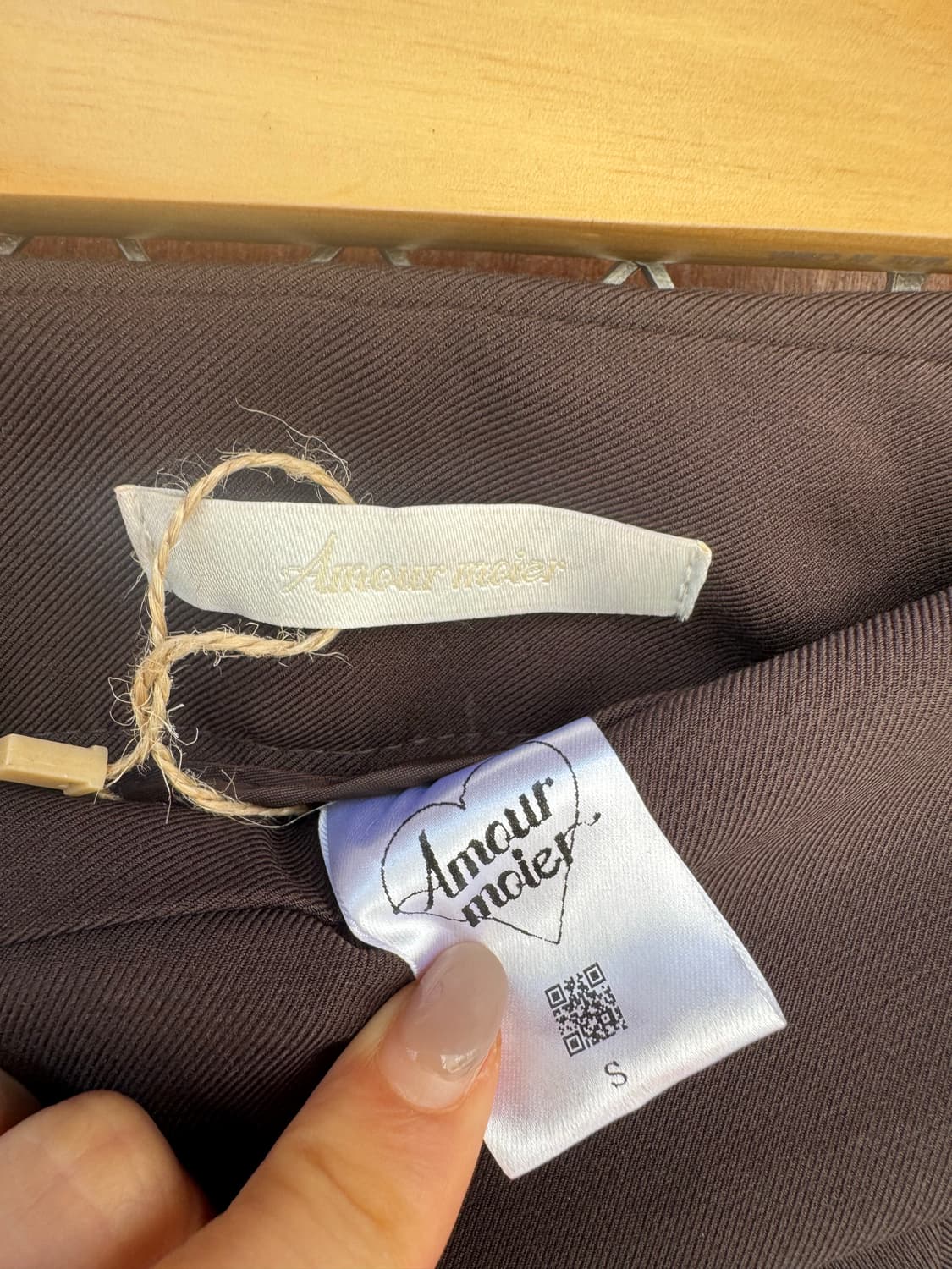 아무르무아루 허리 랩 핀턱 브라운 슬랙스 상품이미지7