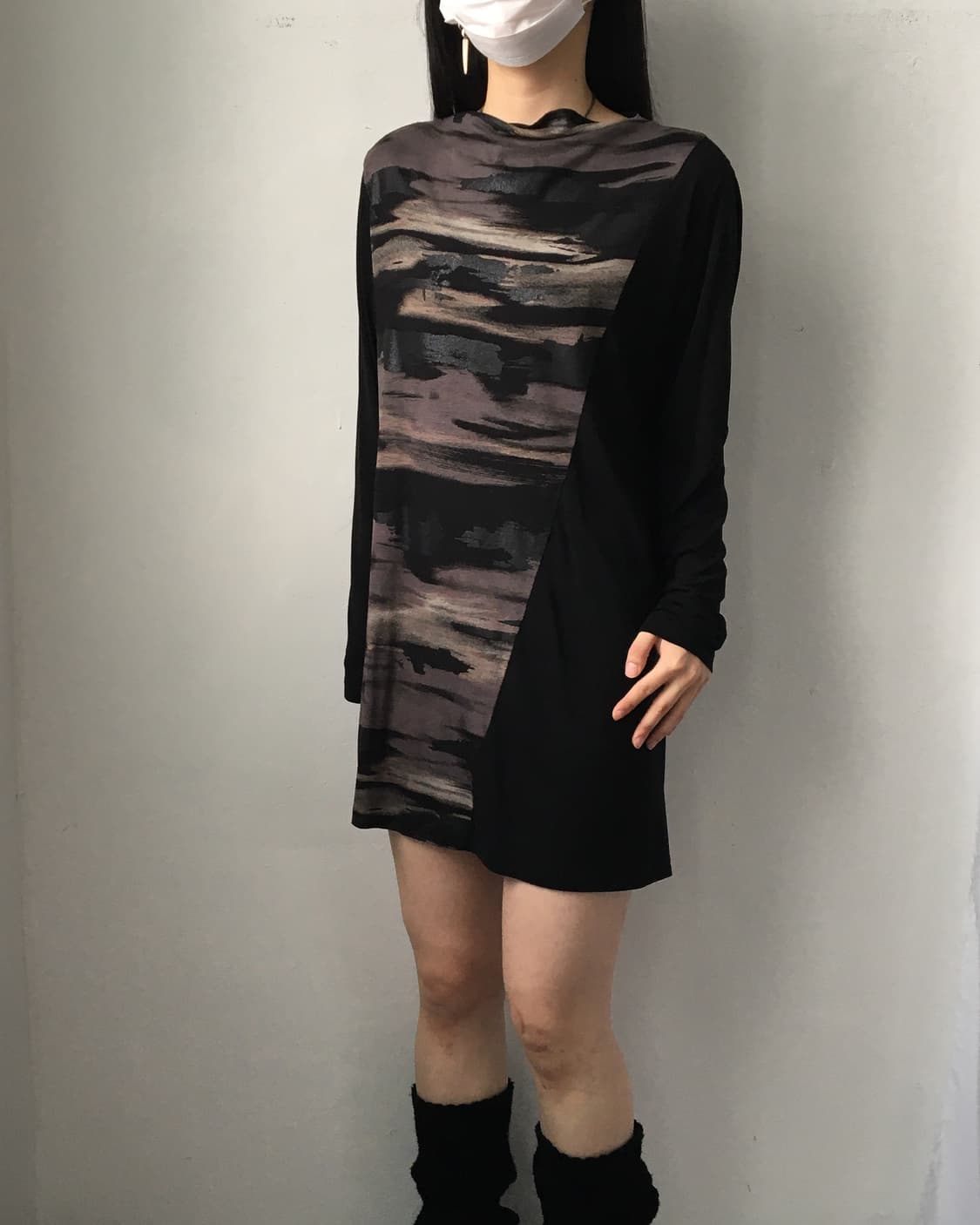 Printing layer point sleeve onepiece 상품이미지6